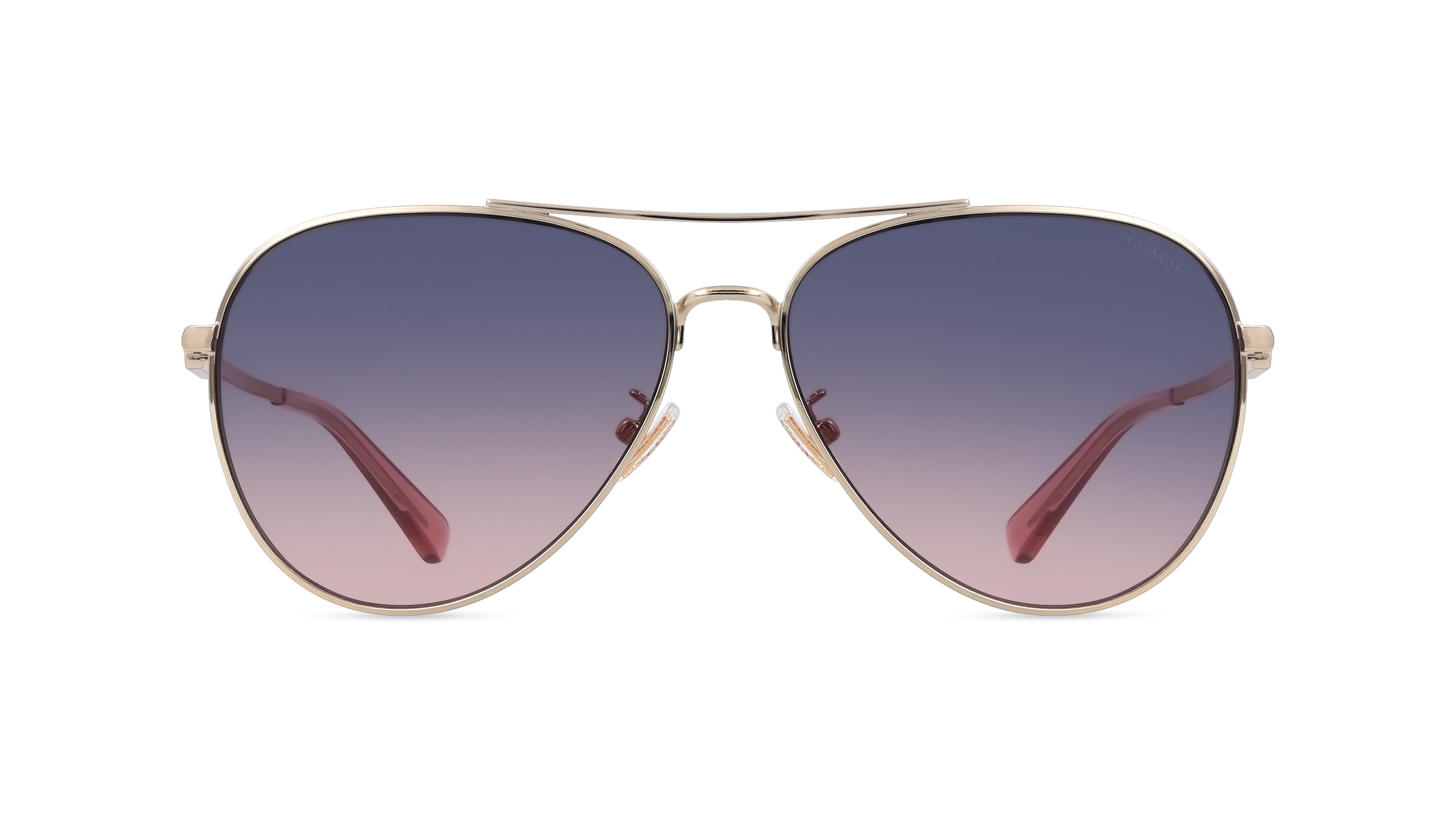 Coach HC7140 Damen-Sonnenbrille Vollrand Pilot Metall-Gestell, gold