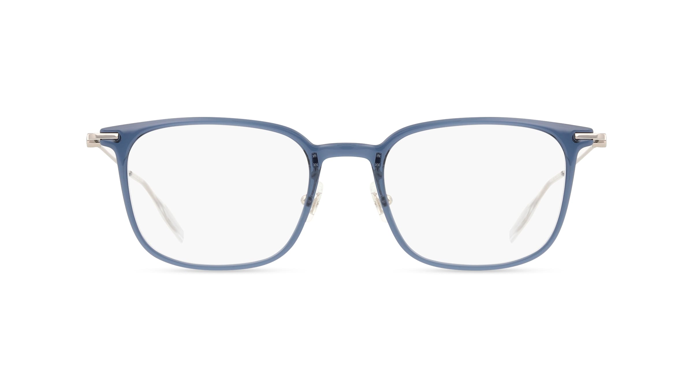 Montblanc MB0100O Herren-Brille inkl. Gläser Vollrand Eckig Kunststoff-Gestell 52mm/21mm/150mm, Blau