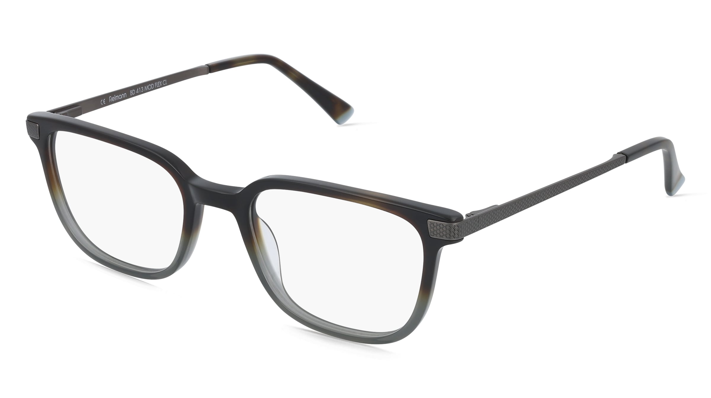 Fielmann BD 413 MOD FLEX CL Herren-Brille inkl. Gläser Vollrand Quadratisch Acetat-Gestell 52/20/140, Grau