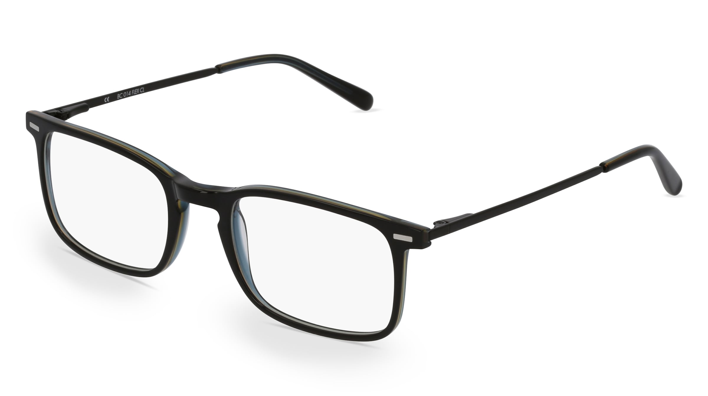 Fielmann BC 014 FLEX CL Herren-Brille inkl. Gläser Vollrand Eckig Blockacetat-Gestell 49mm/18mm/135mm, blau