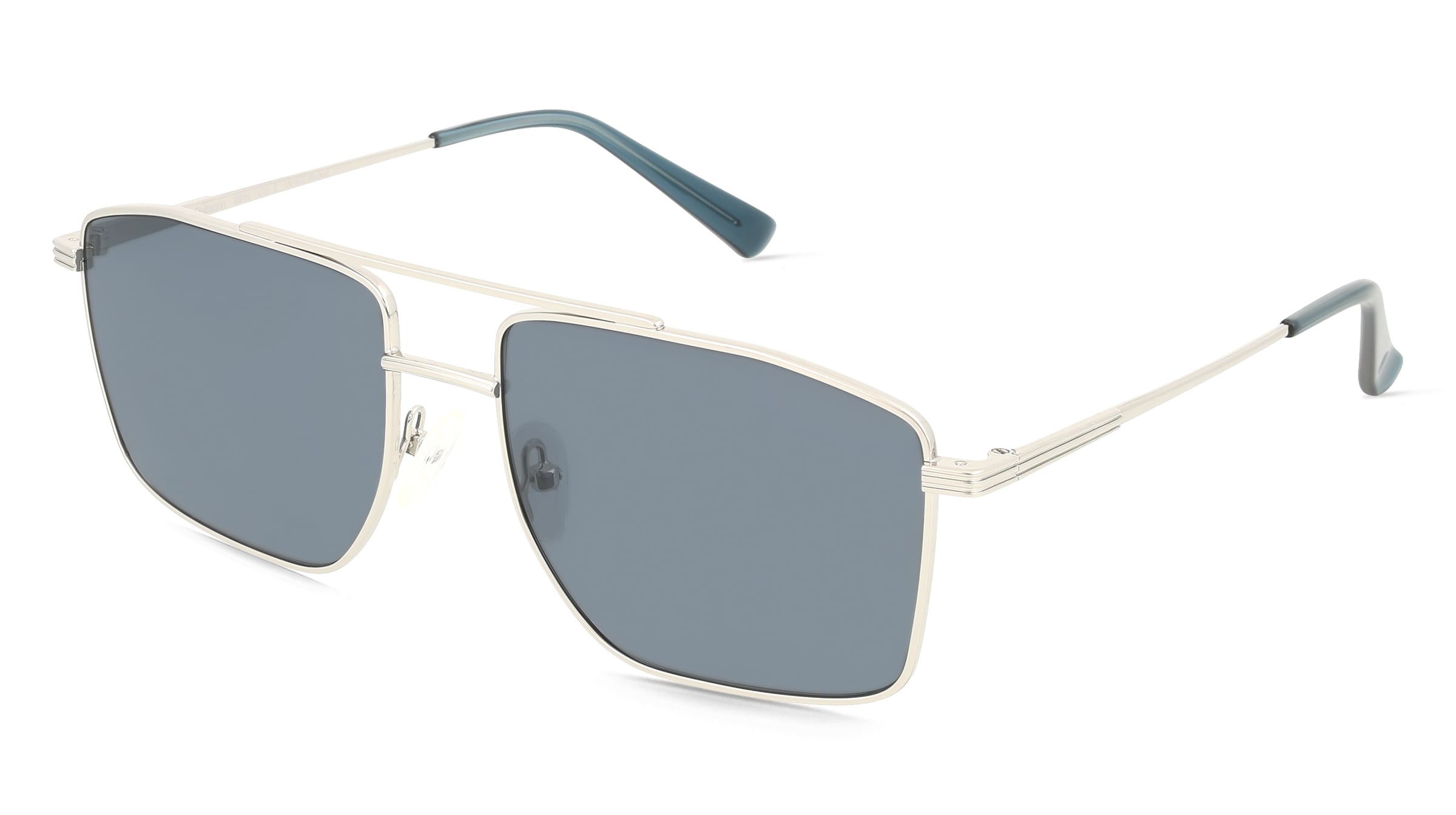 Fielmann BD 583 SUN FA BRIAN Herren-Sonnenbrille Vollrand Quadratisch Edelstahl-Gestell, Silber