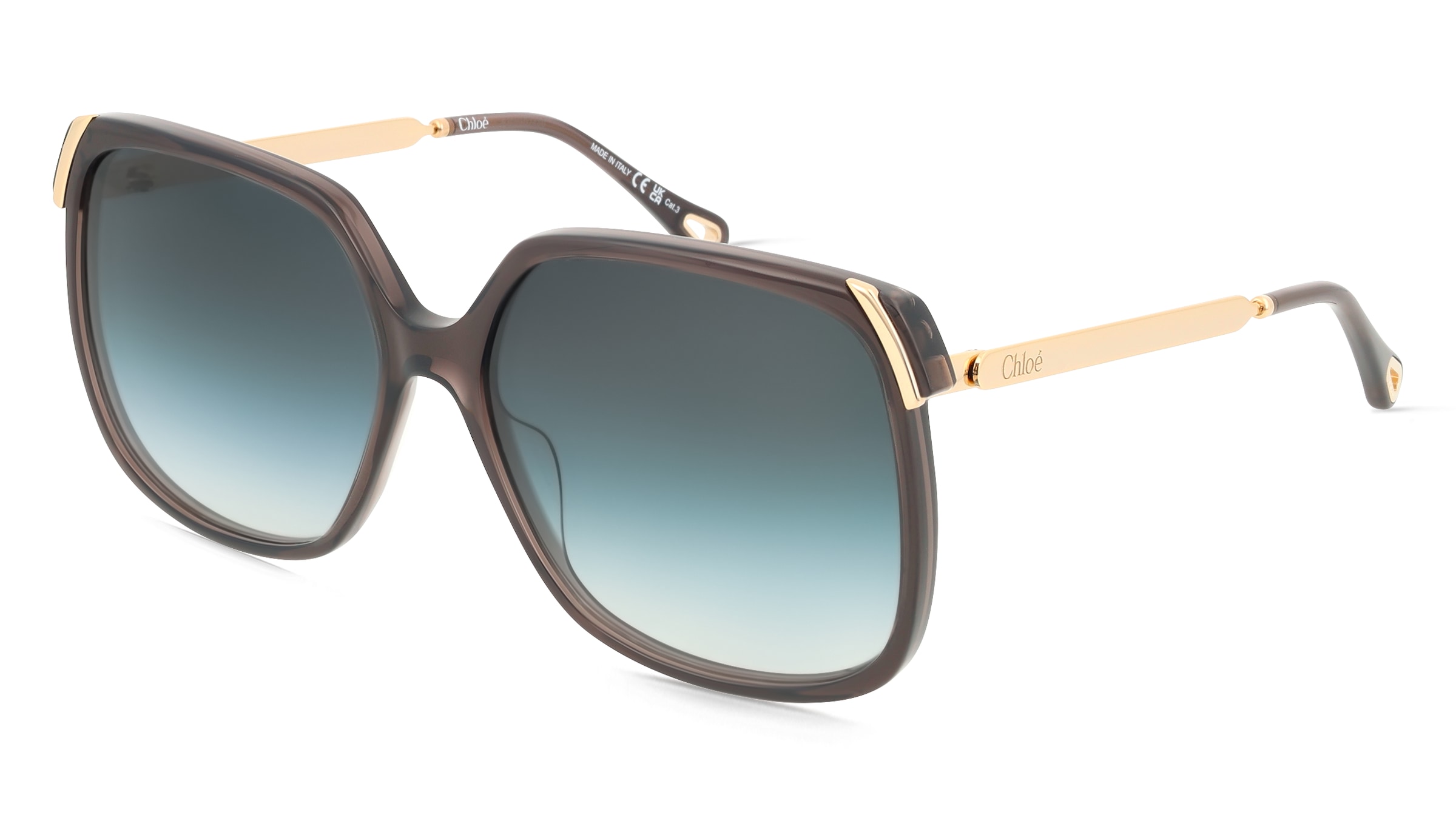 Chloé CH0286S Damen-Sonnenbrille Vollrand Quadratisch Acetat-Gestell, Grau