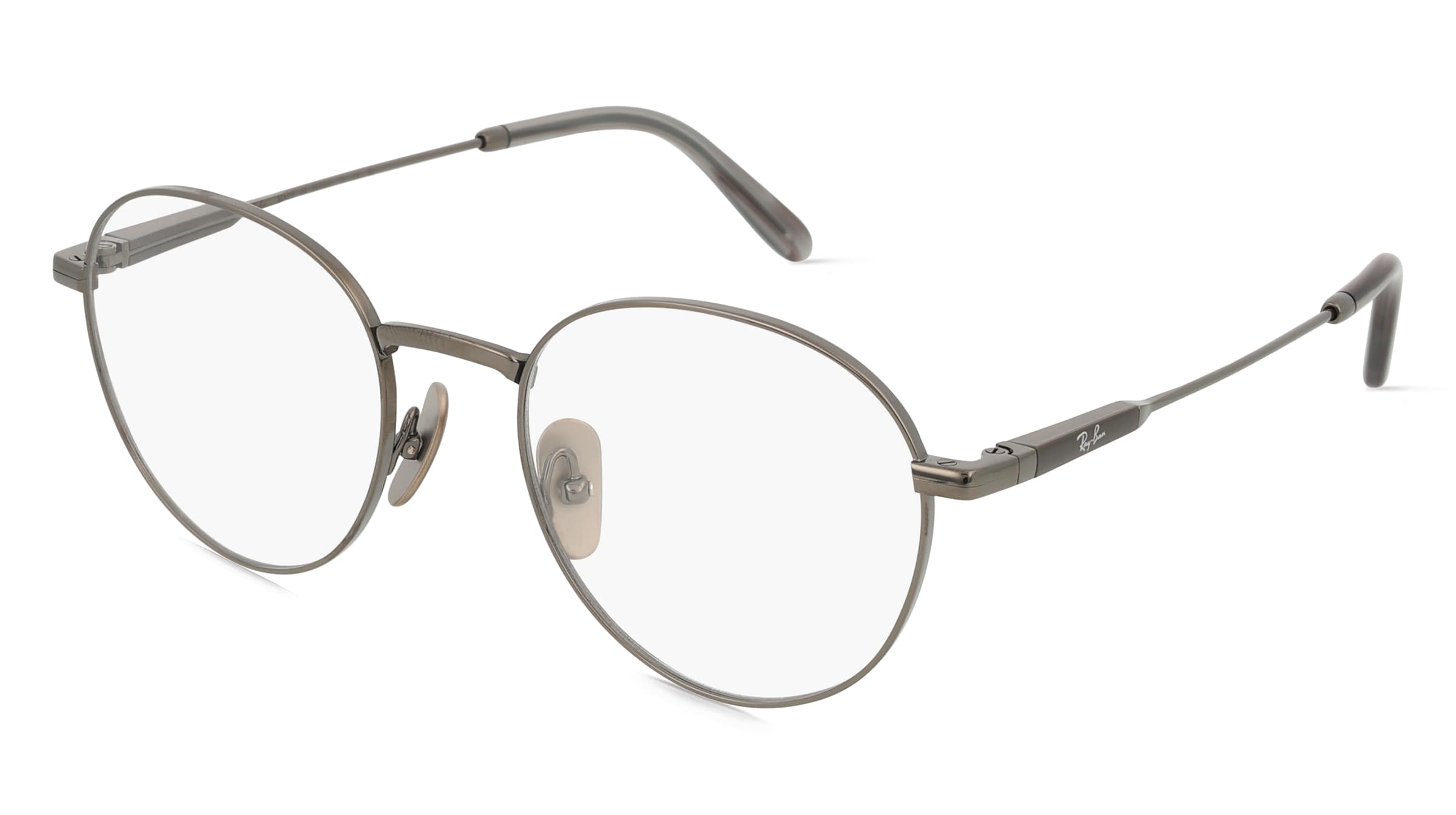 Ray-Ban RX8782 DAVID TITANIUM Unisex-Brille inkl. Gläser Vollrand Panto Titan-Gestell 51/20/145, Grau