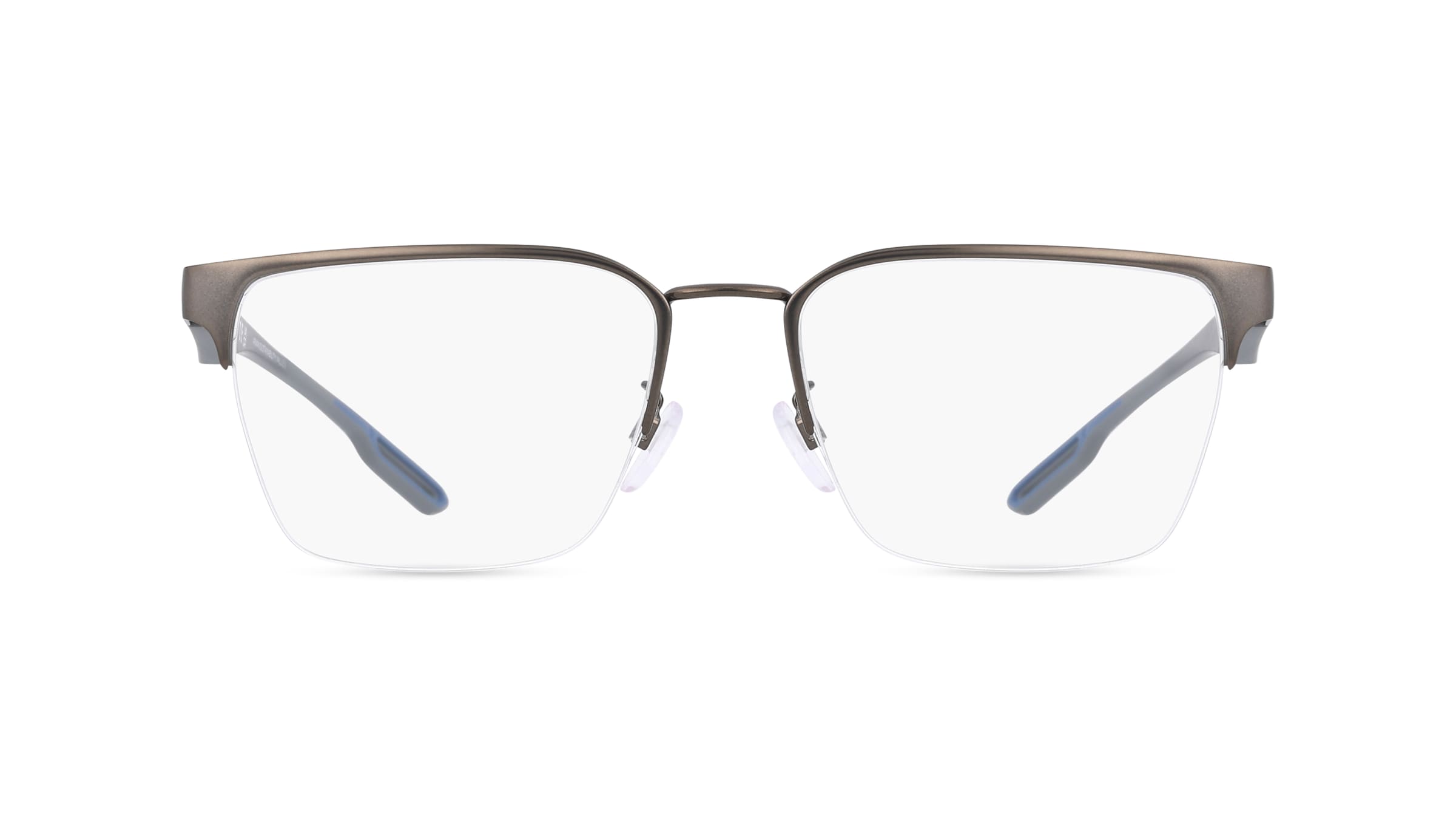 Emporio Armani EA1137 Herren-Brille inkl. Gläser Nylor Browline Metall-Gestell 56mm/18mm/145mm, grau