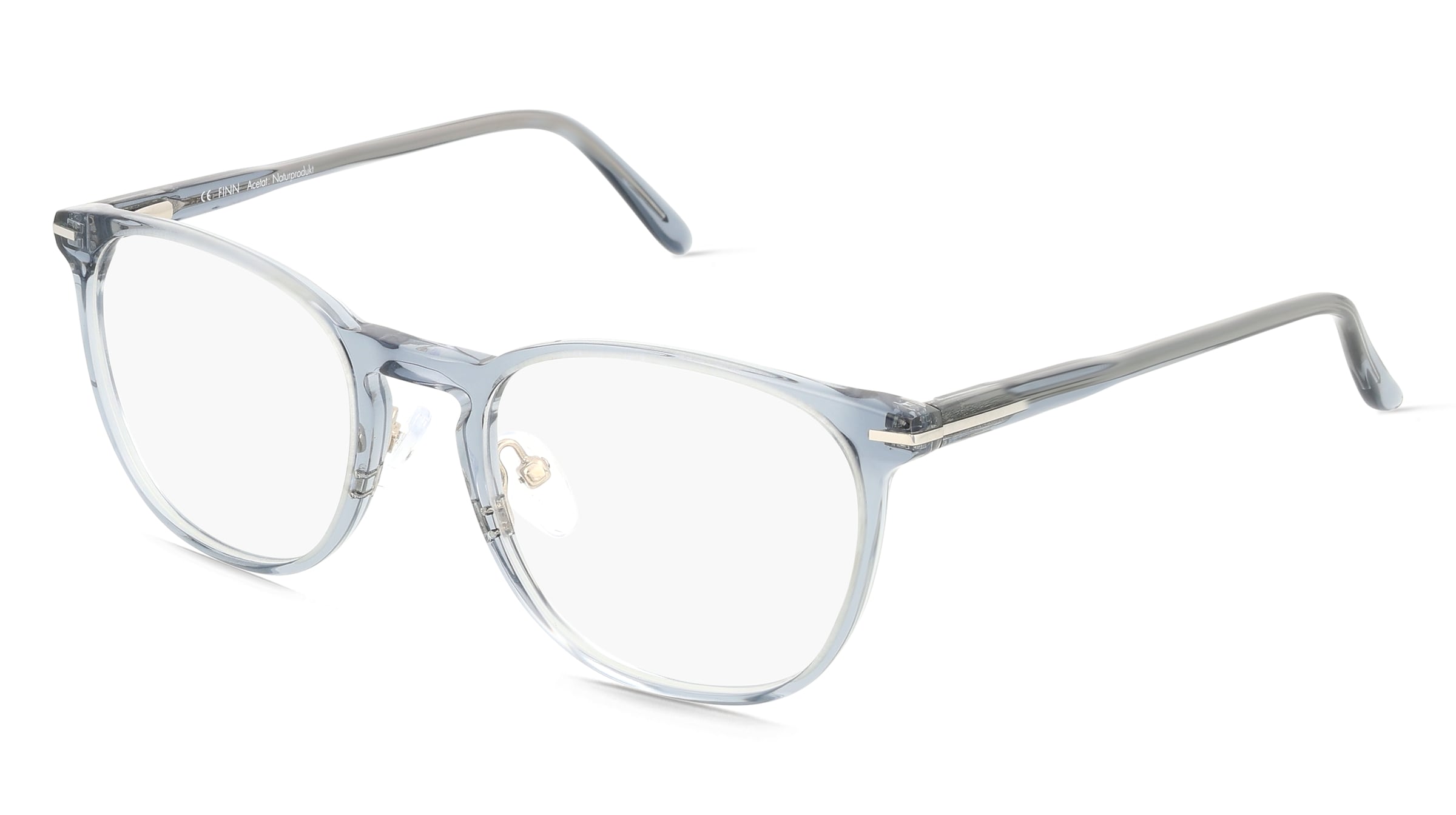 Fielmann LN 068 FLEX CL FINN Herren-Brille inkl. Gläser Vollrand Panto Acetat-Gestell 52/20/145, Grau