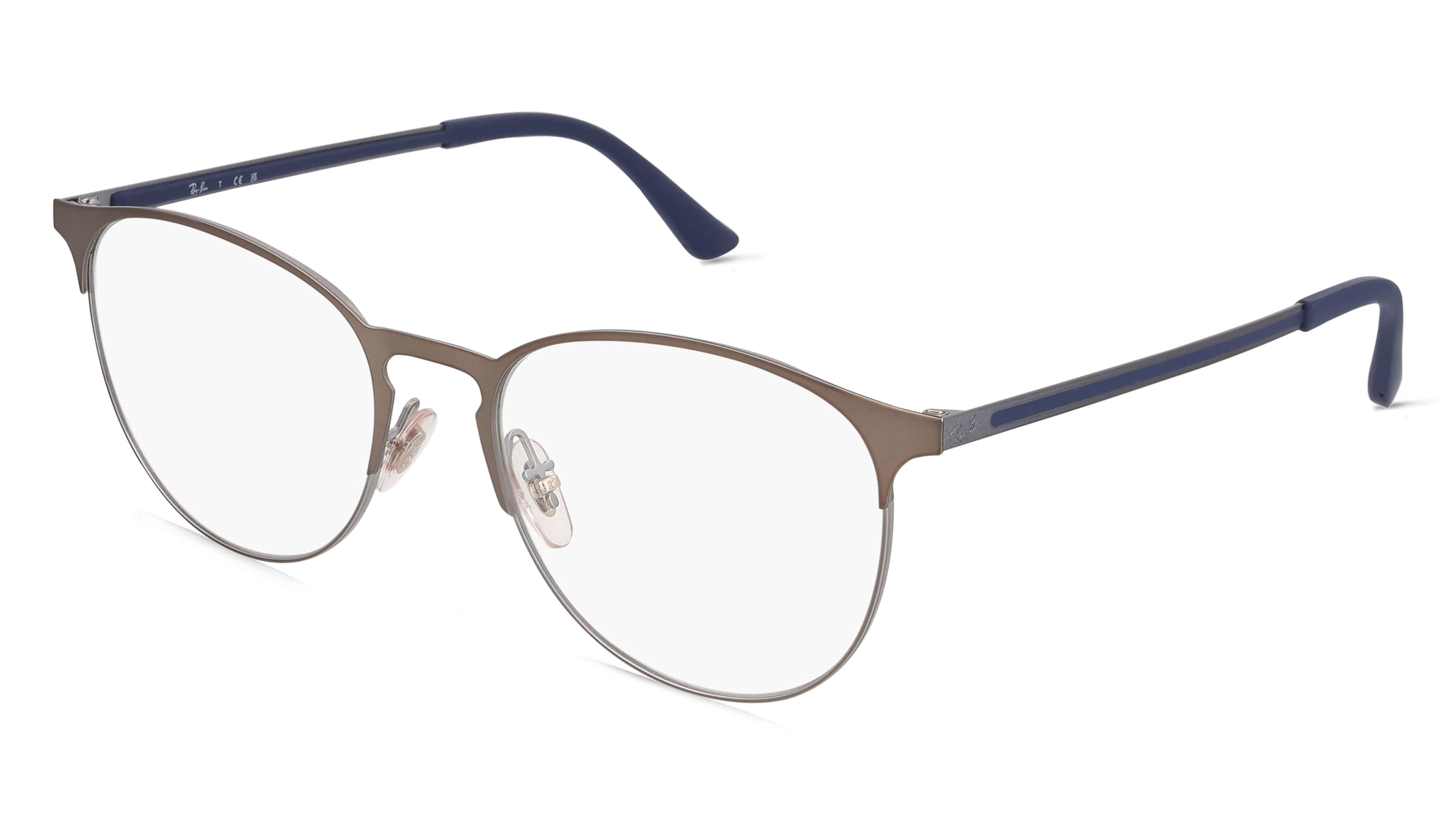 Ray-Ban RX6375 Unisex-Brille inkl. Gläser Vollrand Panto Metall-Gestell 53/18/145, Grau