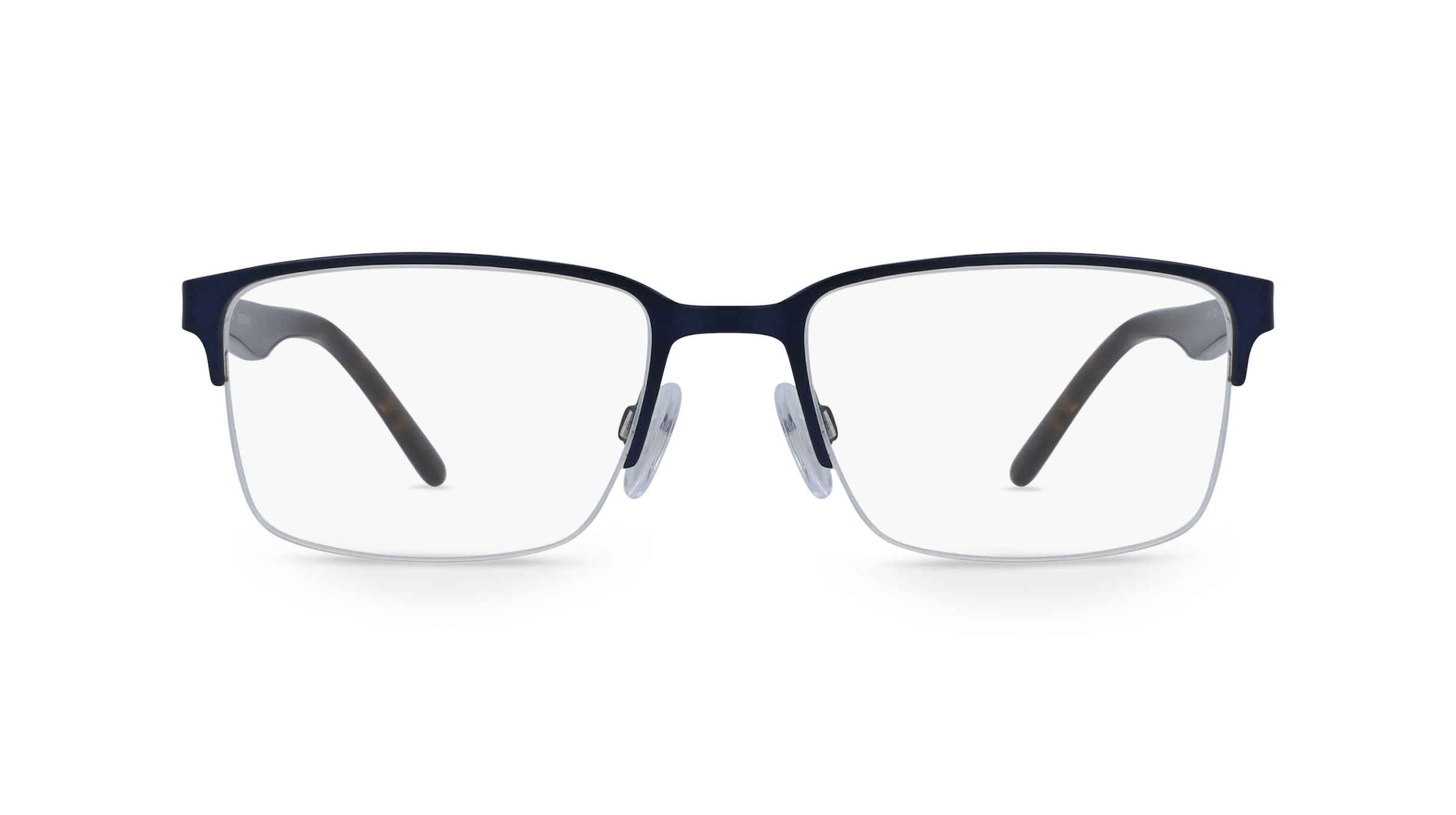 Fielmann DDJ 007 FLEX CL Herren-Brille inkl. Gläser Halbrand Eckig Edelstahl-Gestell 53mm/19mm/140mm, blau