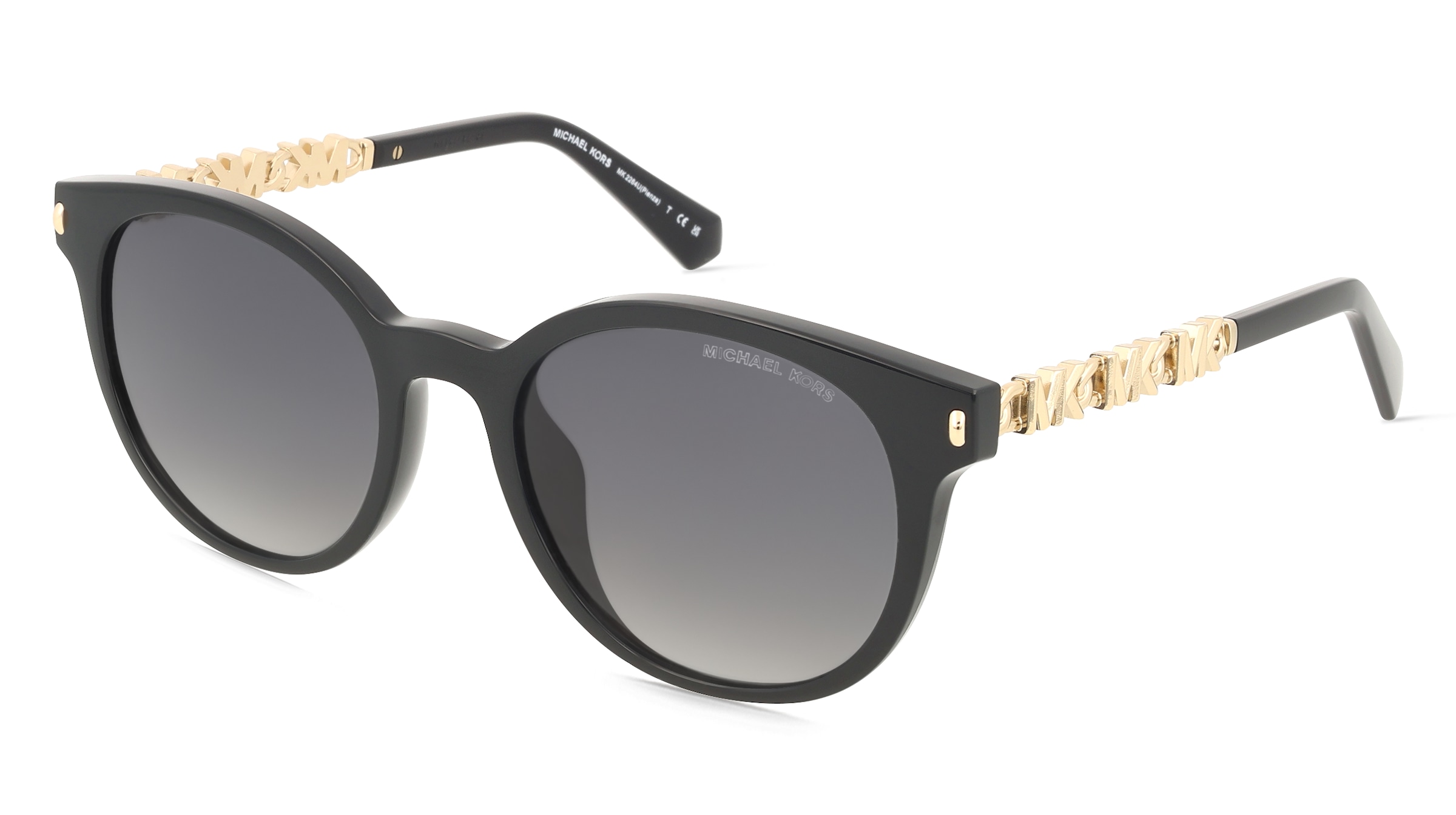 Michael Kors 0MK2264U PIENZA Damen-Sonnenbrille Vollrand Rund Kunststoff-Gestell, Schwarz