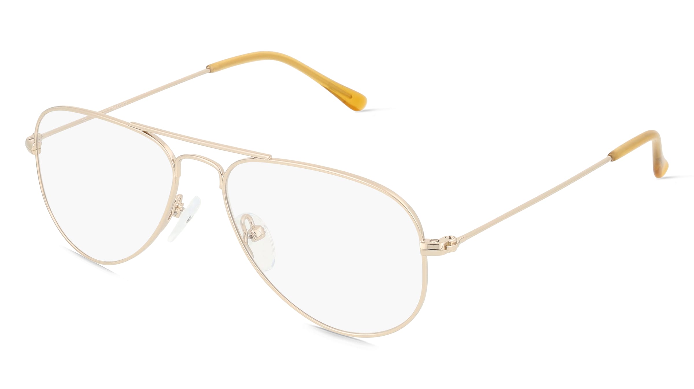 Fielmann BD 317 PILOT CL Unisex-Brille inkl. Gläser Vollrand Pilot Edelstahl-Gestell 57/15/140, Gold