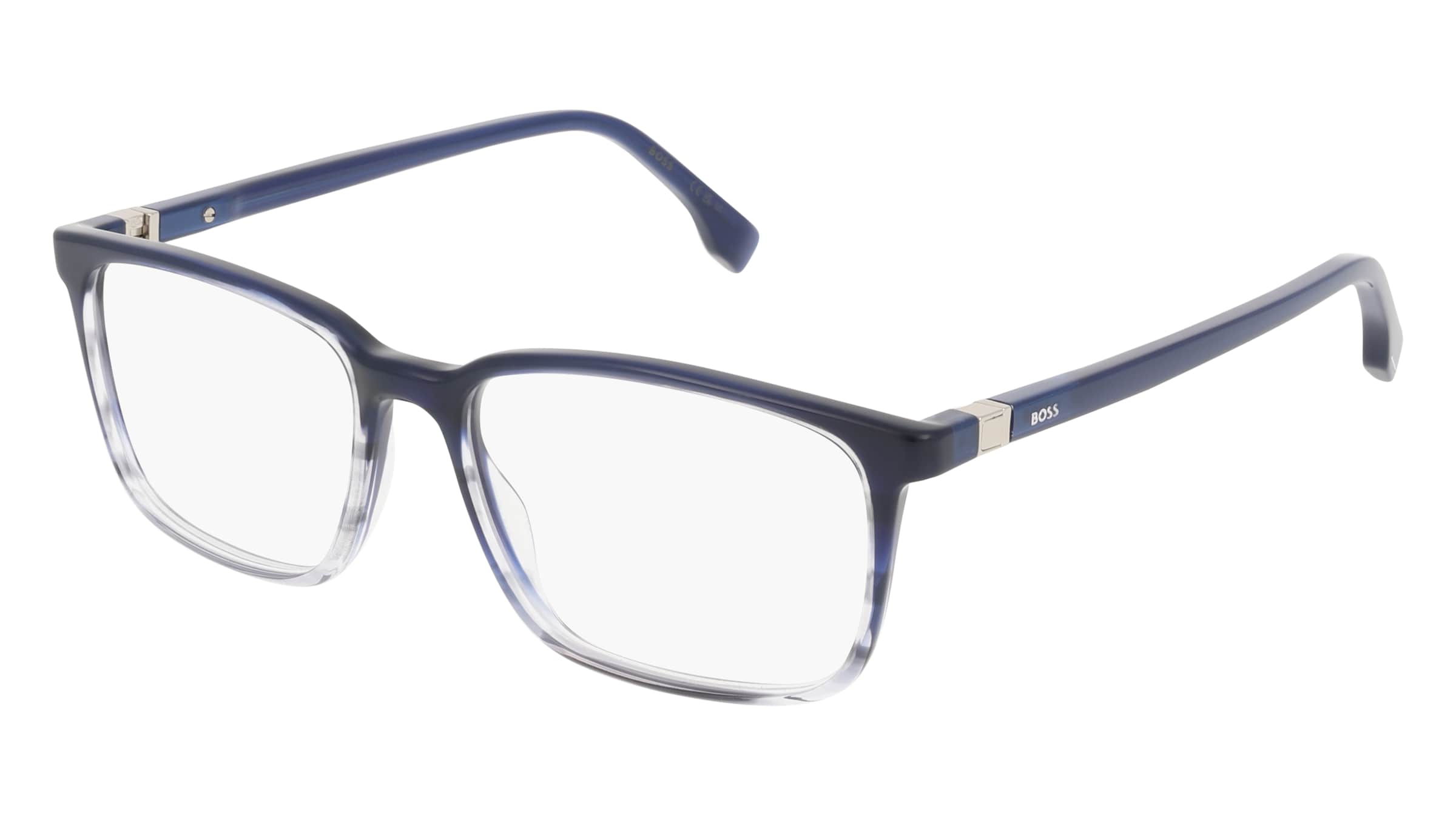 Boss 1436 Damen-Brille inkl. Gläser Halbrand Quadratisch Metall-Gestell 55/16/145, Blau