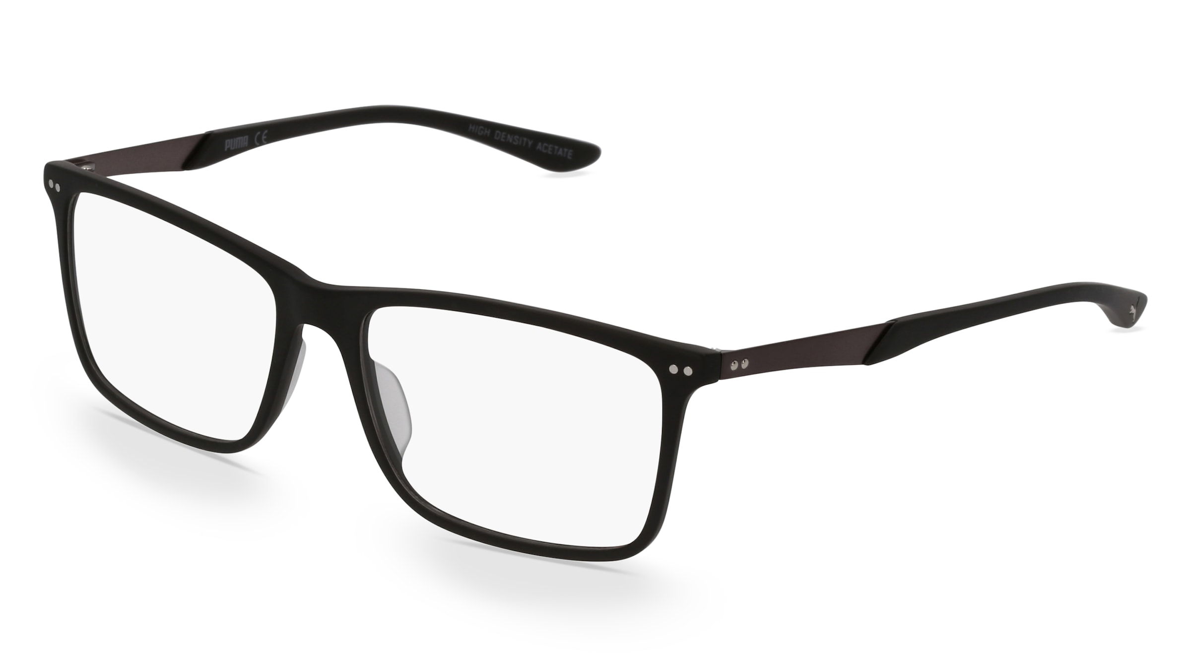Puma PU 0096O Unisex-Brille inkl. Gläser Vollrand Quadratisch Acetat-Gestell 56/17/140, Schwarz