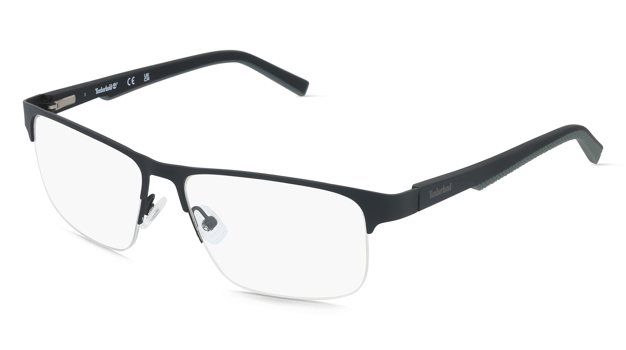 Timberland TB50030 Unisex-Brille inkl. Gläser Vollrand Eckig Metall-Gestell 55/15/135, Schwarz