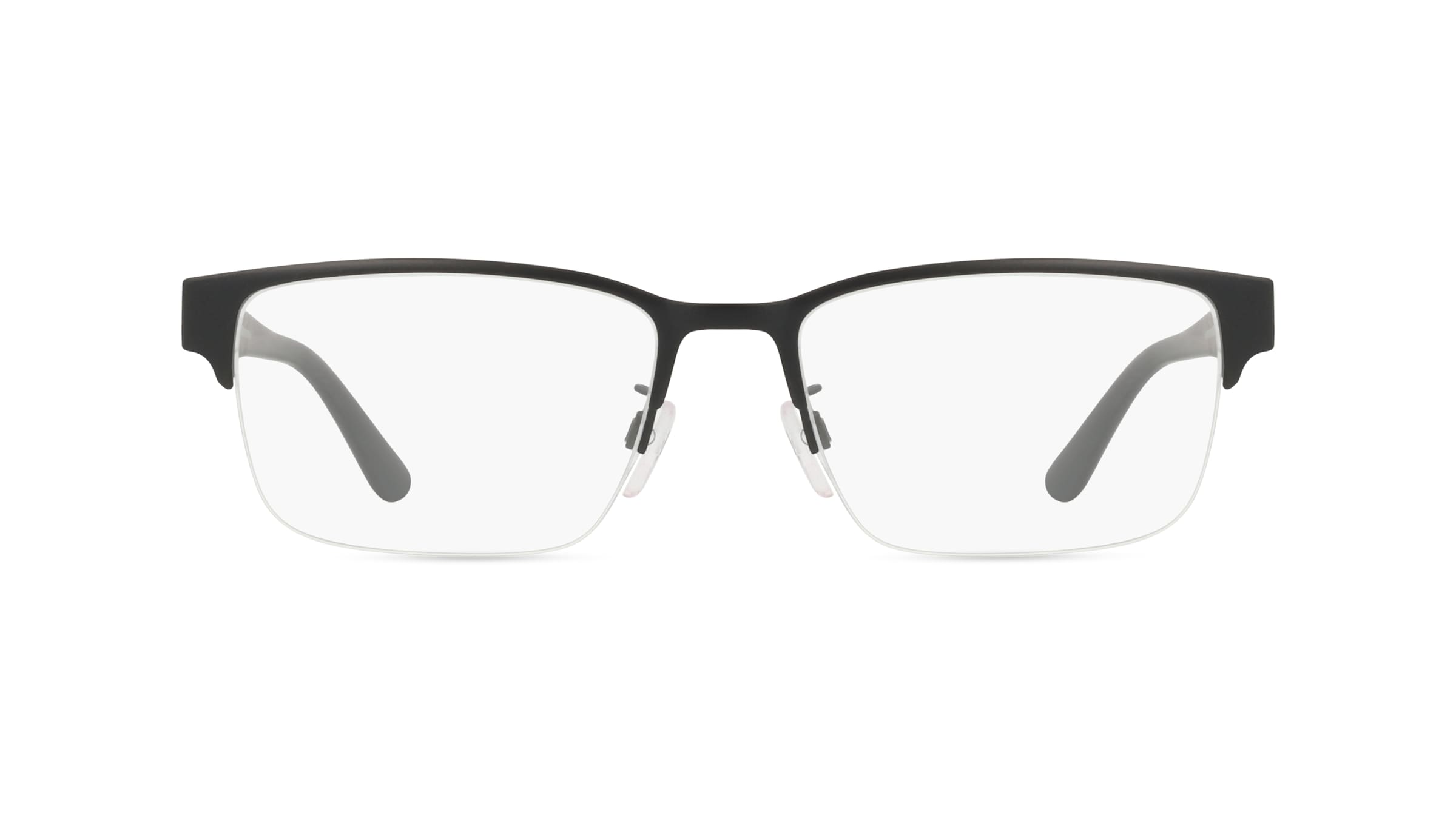 Emporio Armani EA1129 Herren-Brille inkl. Gläser Halbrand Eckig Metall-Gestell 53mm/18mm/145mm, schwarz