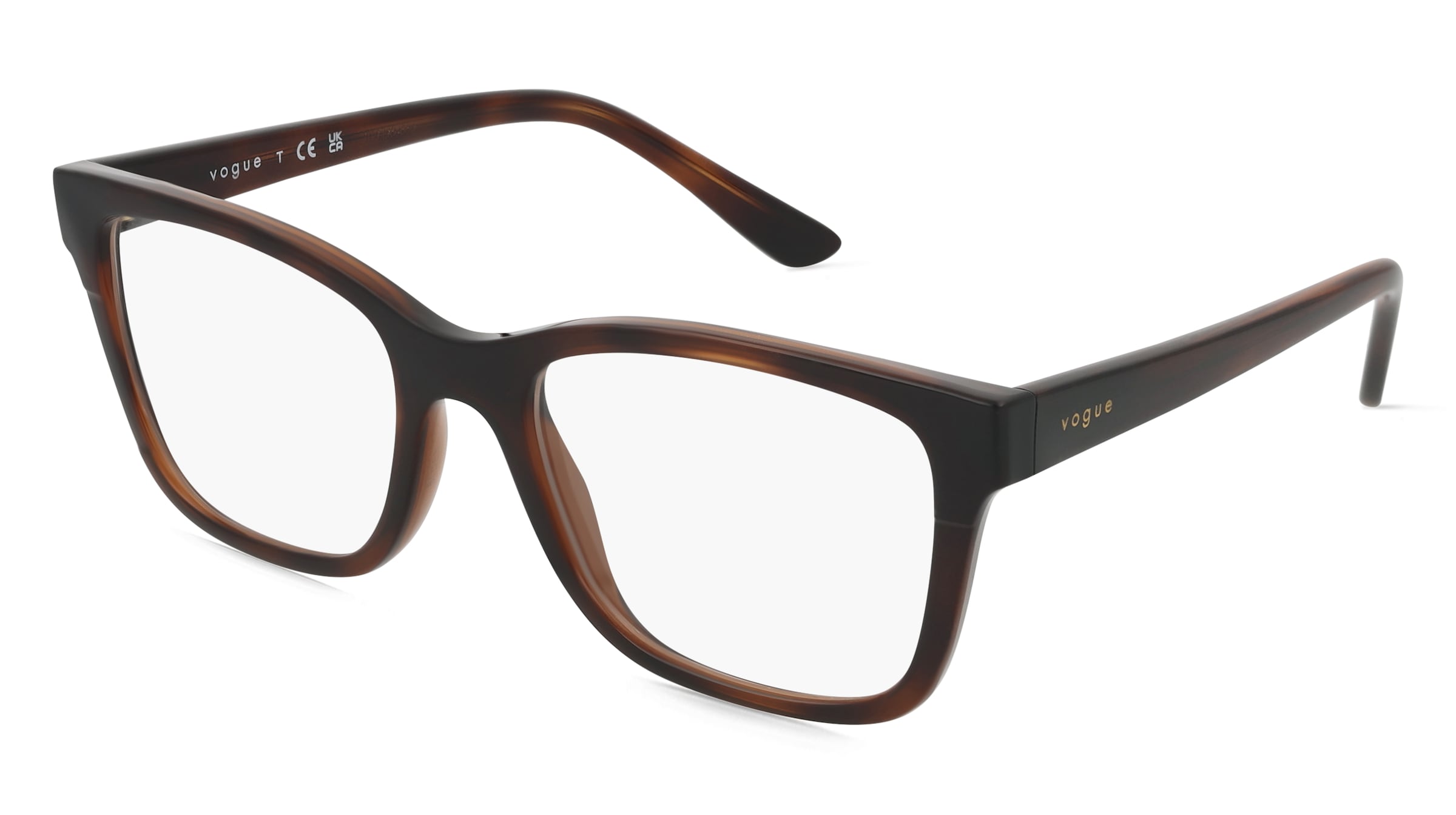 Vogue 0VO5556 Damen-Brille inkl. Gläser Vollrand Quadratisch Kunststoff-Gestell 53/18/140, Braun