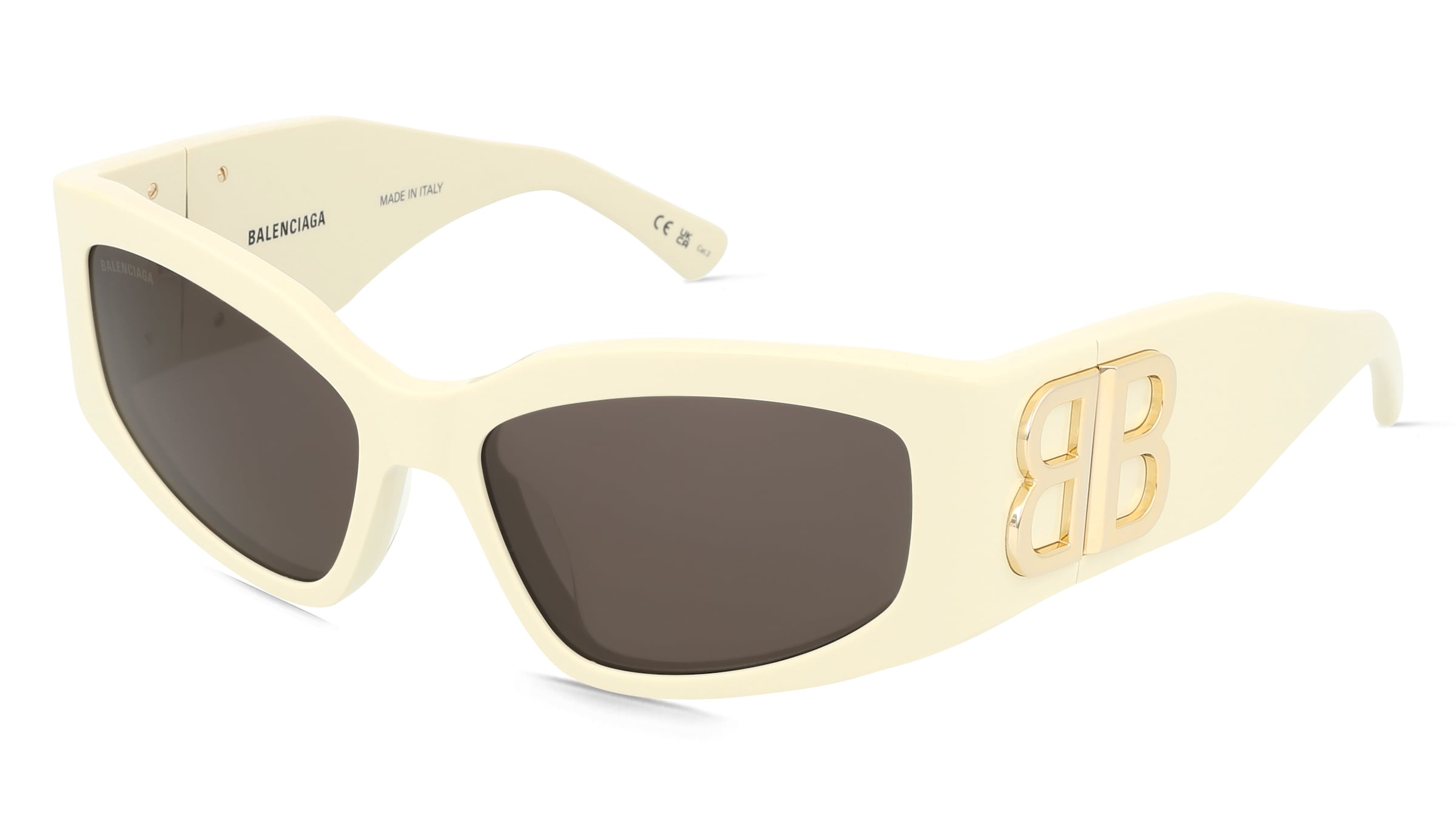 Balenciaga BB0321S Damen-Sonnenbrille Vollrand Cat Eye Acetat-Gestell, Beige