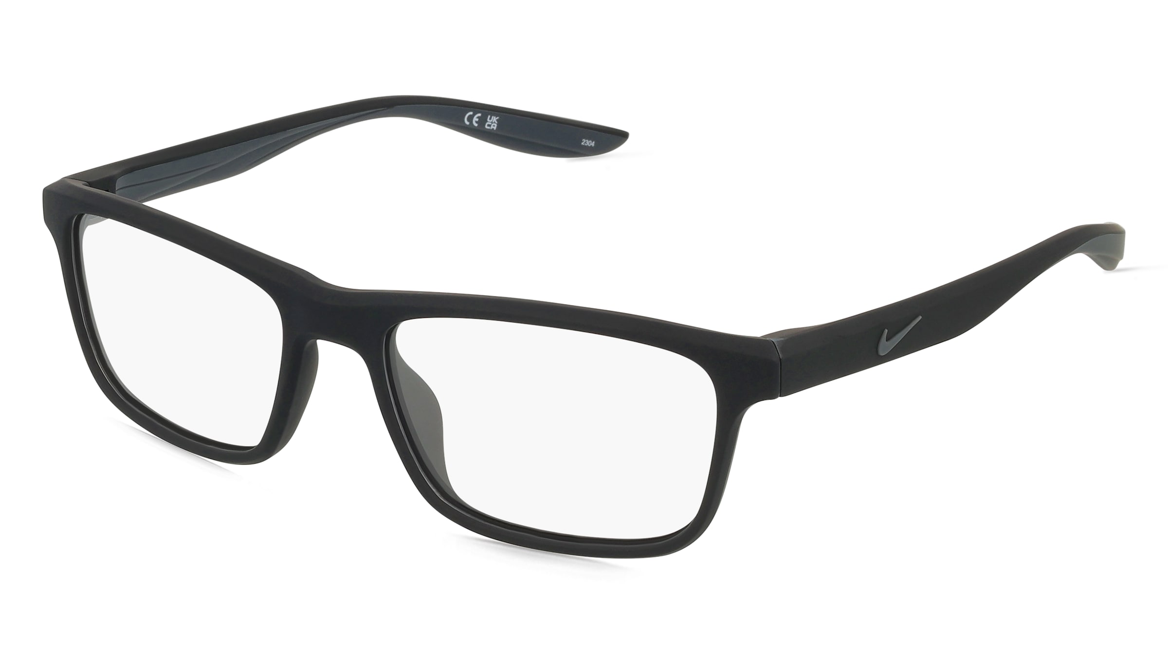 Nike 7046 Unisex-Brille inkl. Gläser Vollrand Quadratisch Acetat-Gestell 54/17/140, Schwarz