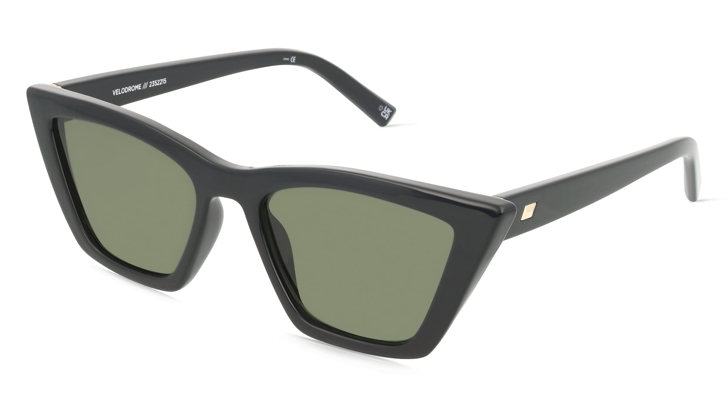 Le Specs VELODROME Damen-Sonnenbrille Vollrand Cat Eye Kunststoff-Gestell, Schwarz