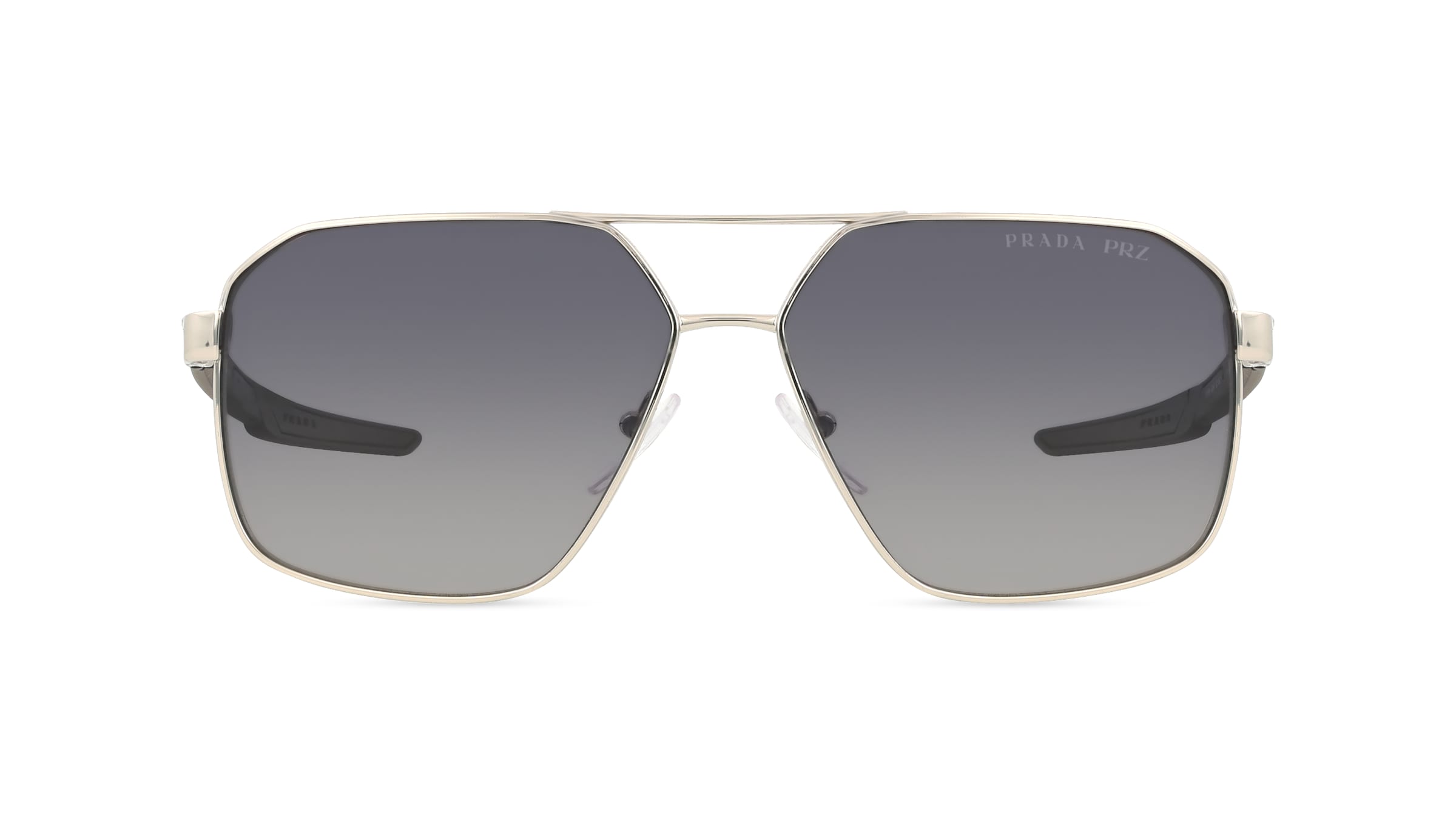Prada Linea Rossa PS55WS Herren-Sonnenbrille Vollrand Eckig Metall-Gestell, silber
