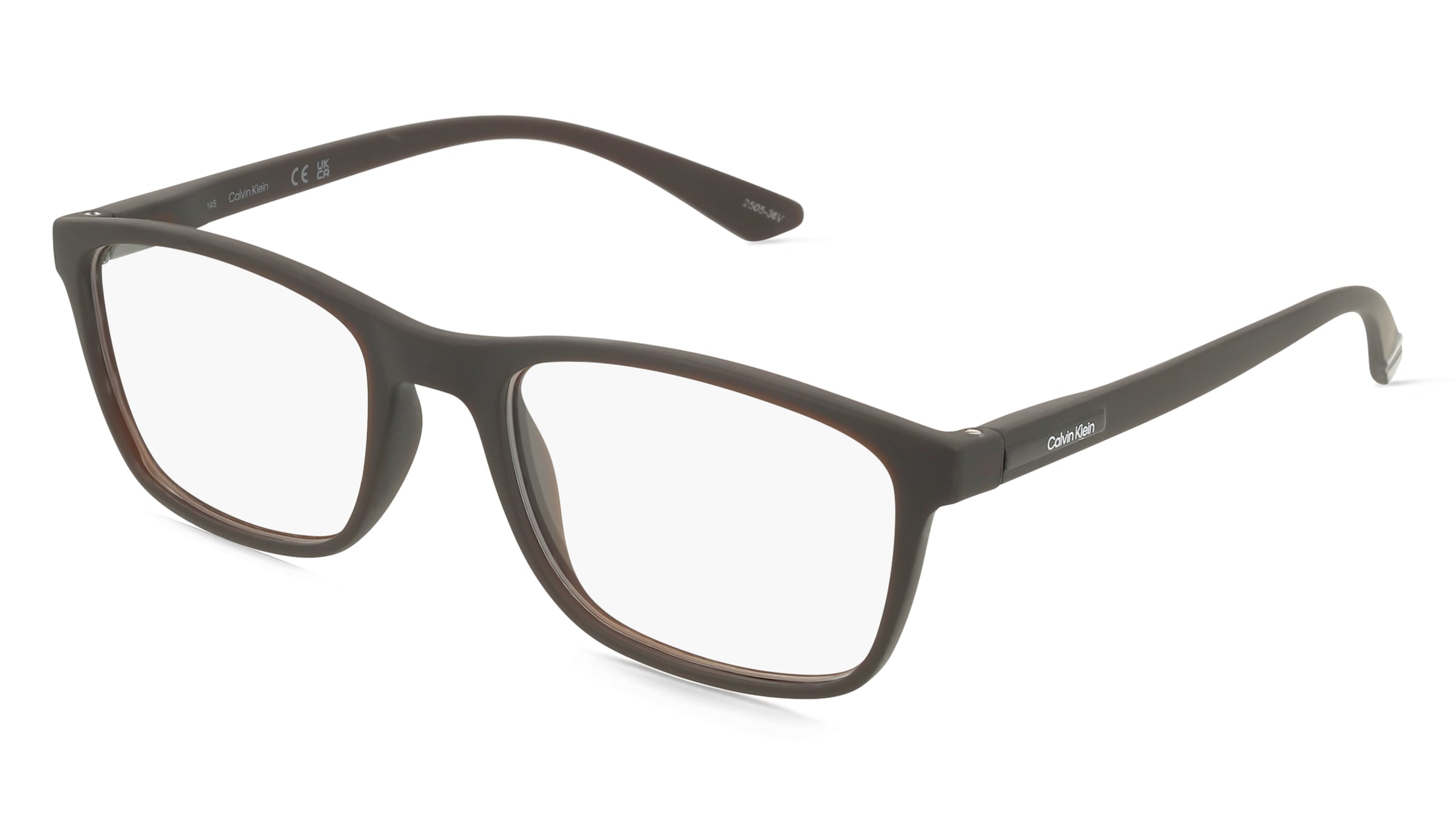 Calvin Klein CK19571N Herren-Brille inkl. Gläser Vollrand Eckig TR90-Gestell 52/19/145, Braun
