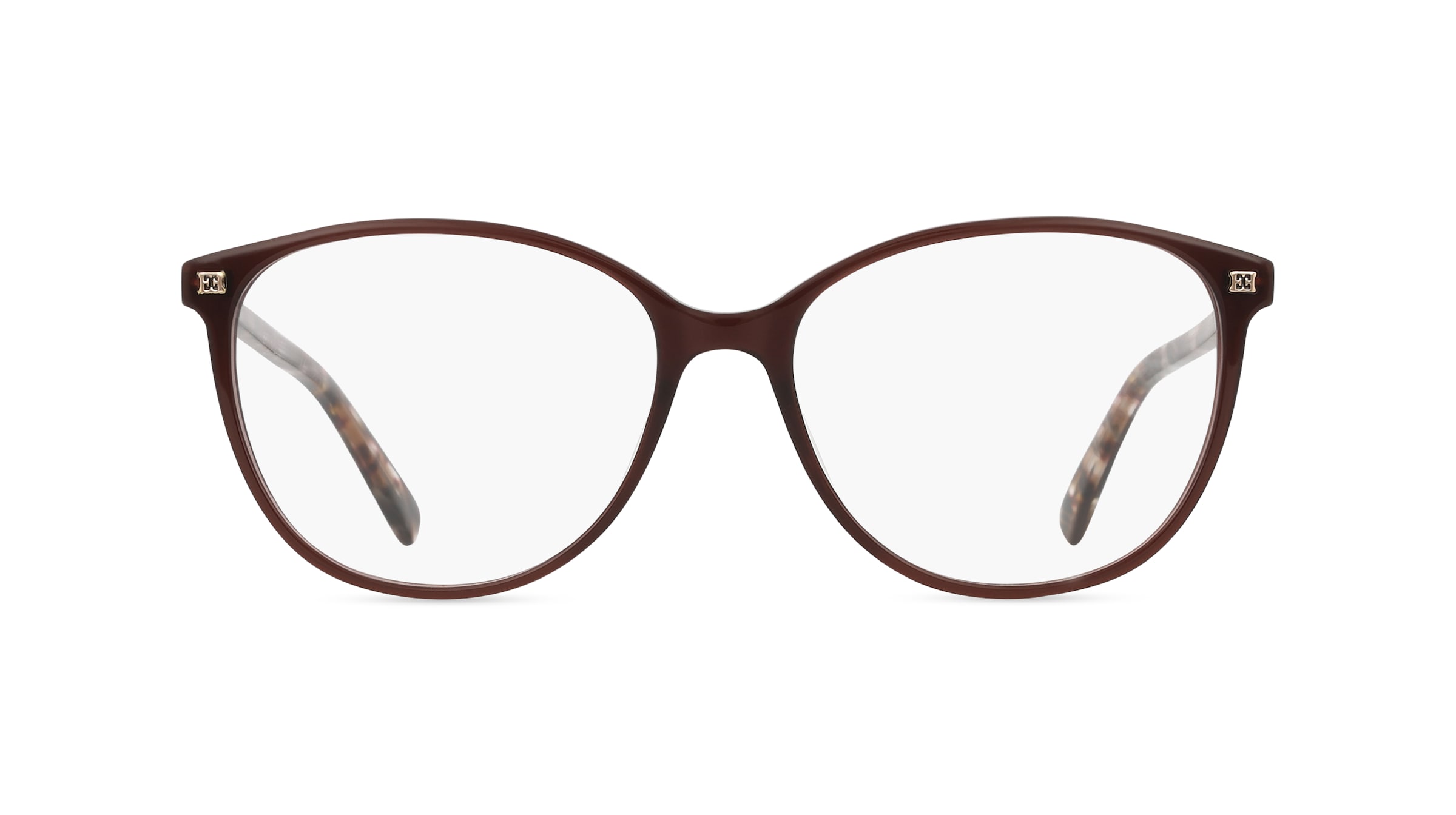 Escada VES459 Damen-Brille inkl. Gläser Vollrand Oval Acetat-Gestell 54mm/16mm/135mm, Braun