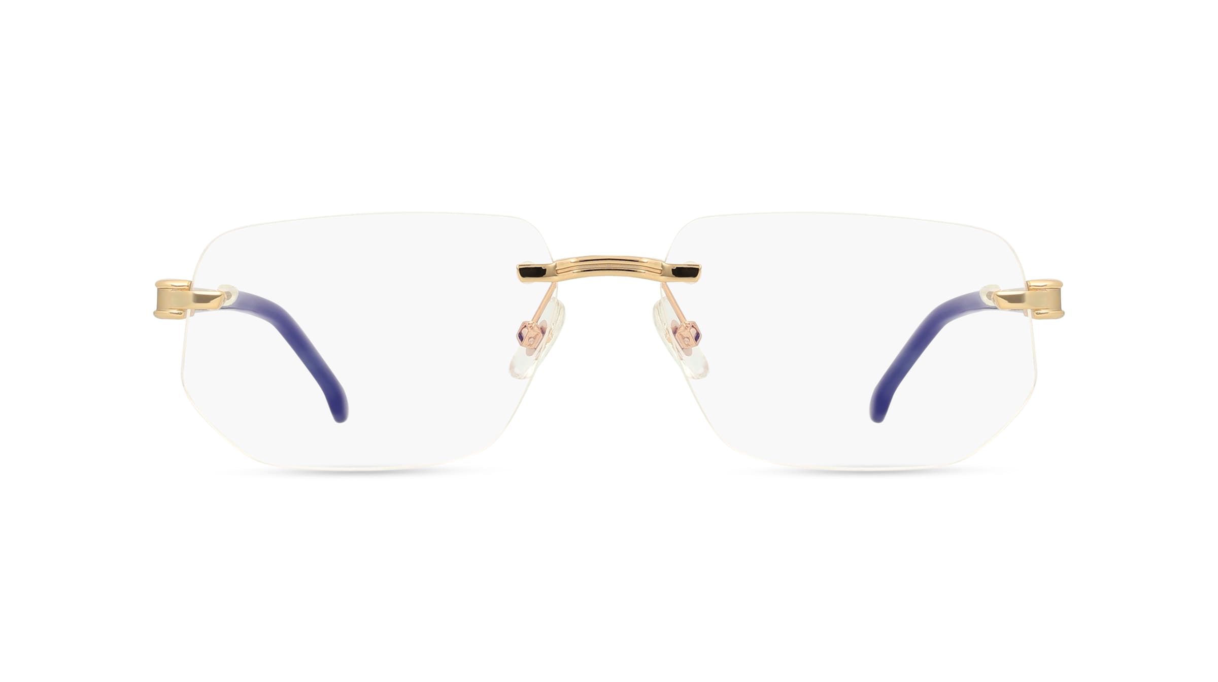 Carrera 1142 Herren-Brille inkl. Gläser Randlos Eckig Metall-Gestell 57mm/15mm/145mm, Gold