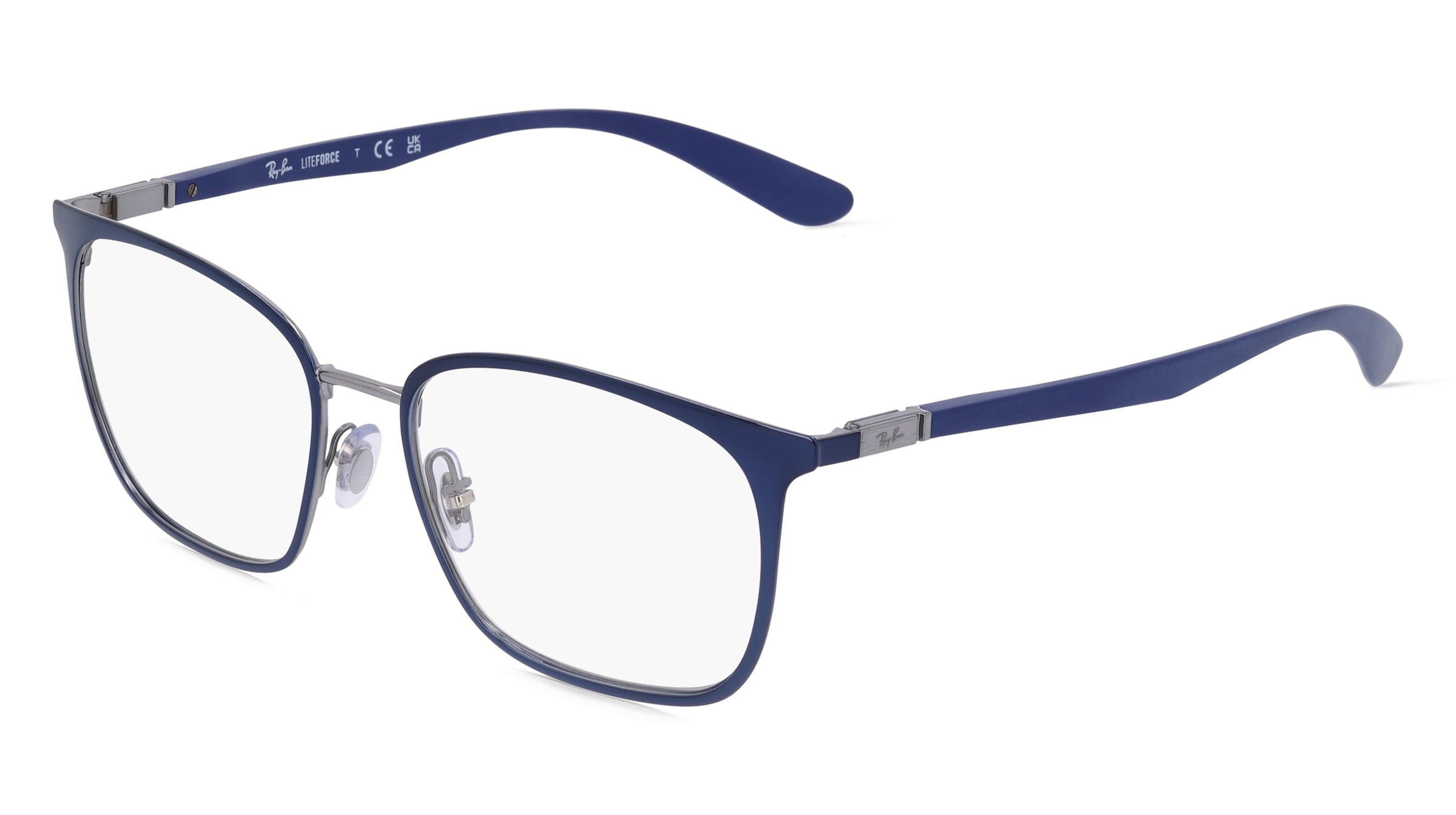 Ray-Ban RX6486 Unisex-Brille inkl. Gläser Vollrand Quadratisch Edelstahl-Gestell 54/17/145, Blau