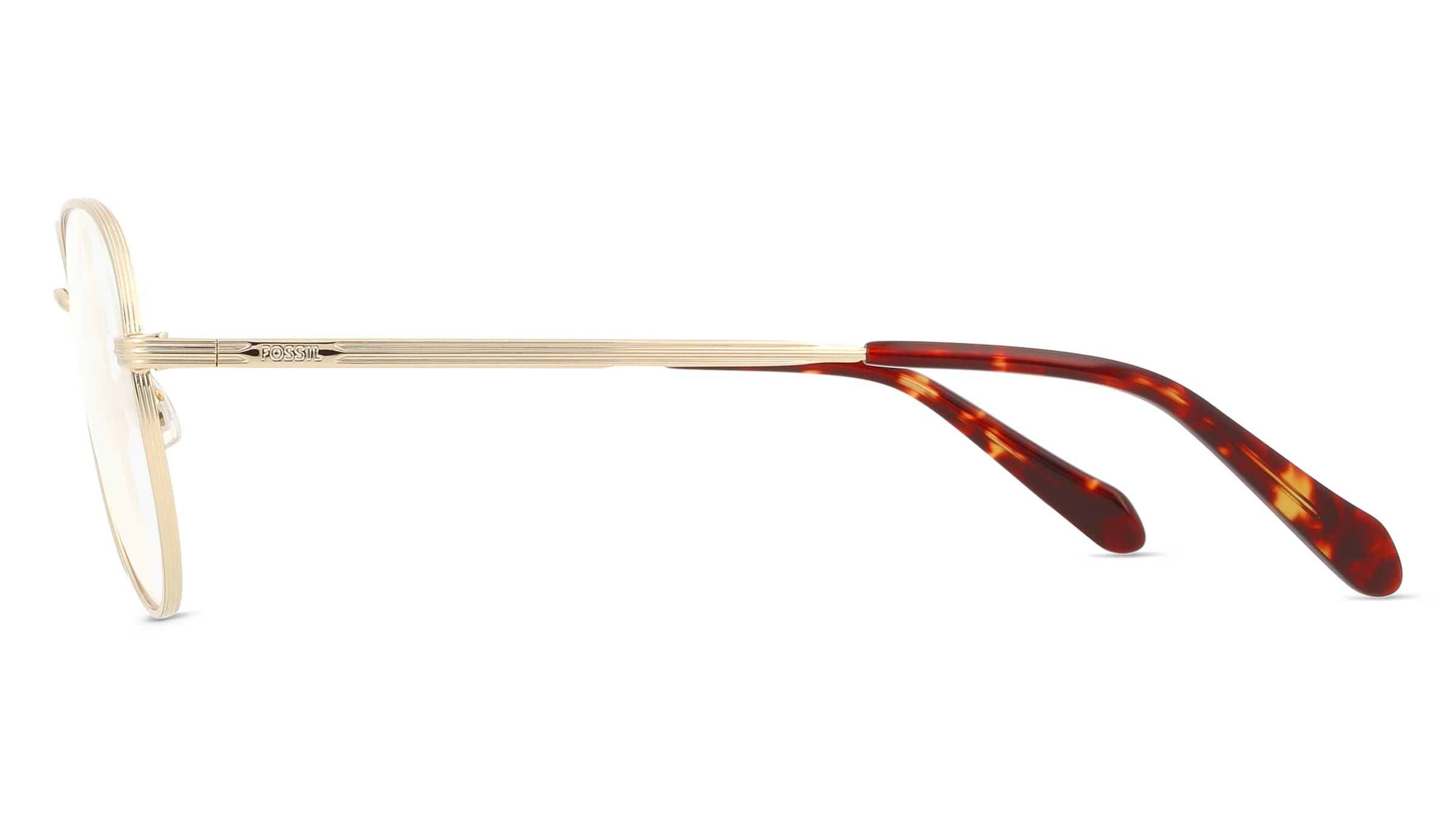 Thumbnail - Fossil 7206G Herren-Brille inkl. Gläser Vollrand Pilot Edelstahl-Gestell 56/15/145, gold