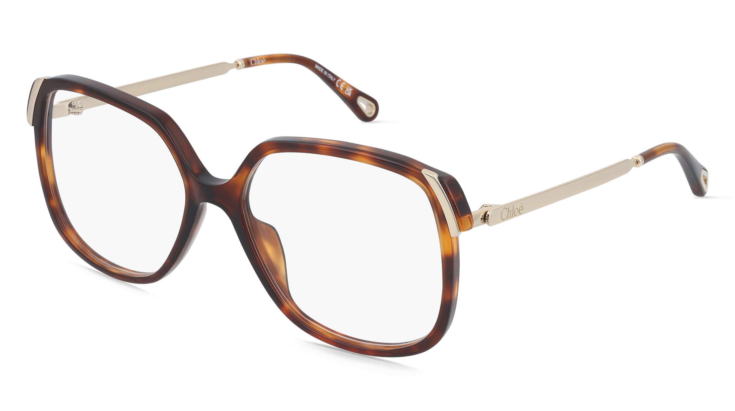 Chloé CH0287O Damen-Brille inkl. Gläser Vollrand Eckig Acetat-Gestell 56/16/135, Havanna