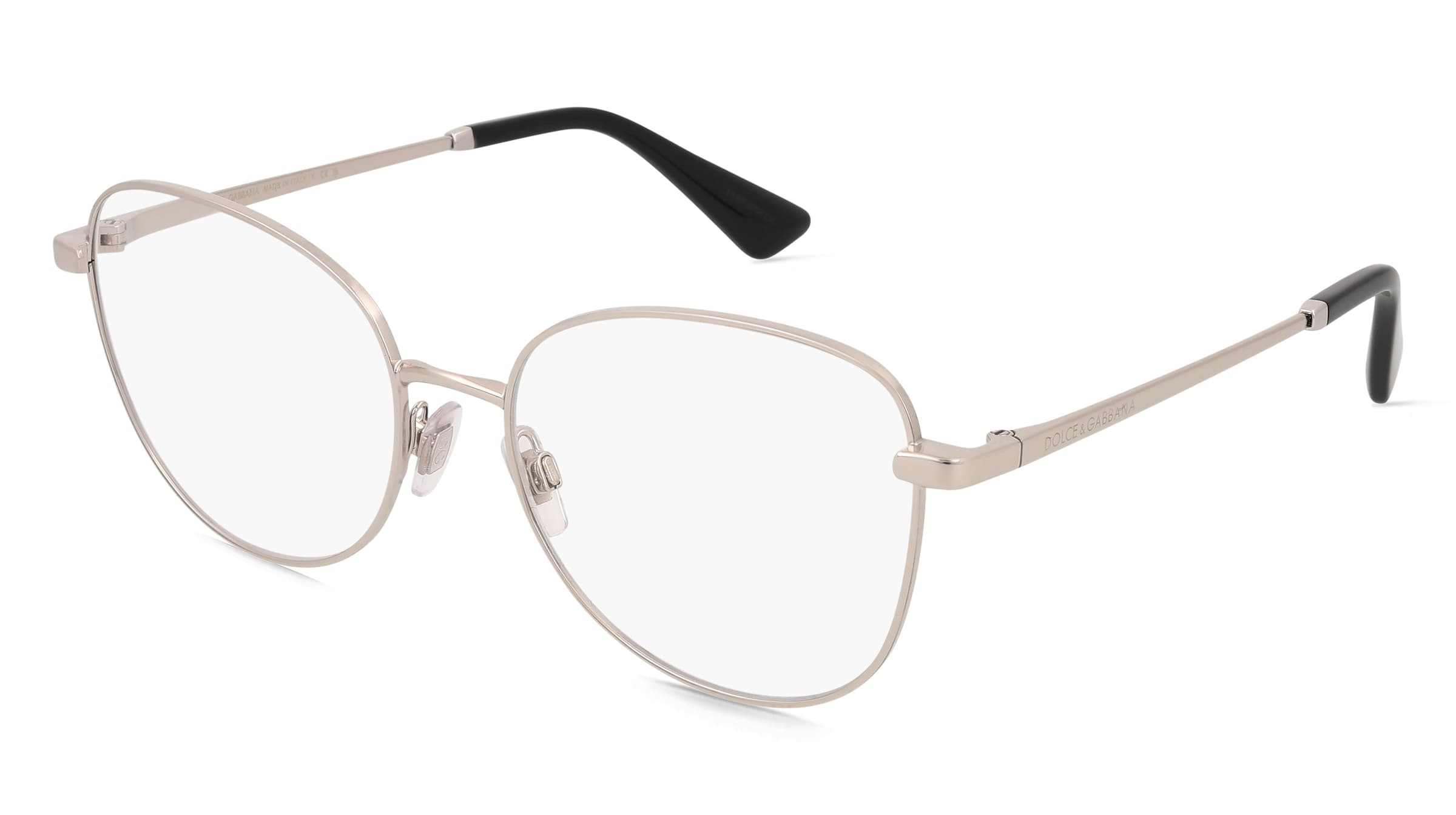 Dolce&amp;Gabbana 0DG1355 Damen-Brille inkl. Gläser Vollrand Butterfly Edelstahl-Gestell 55/17/145, Silber