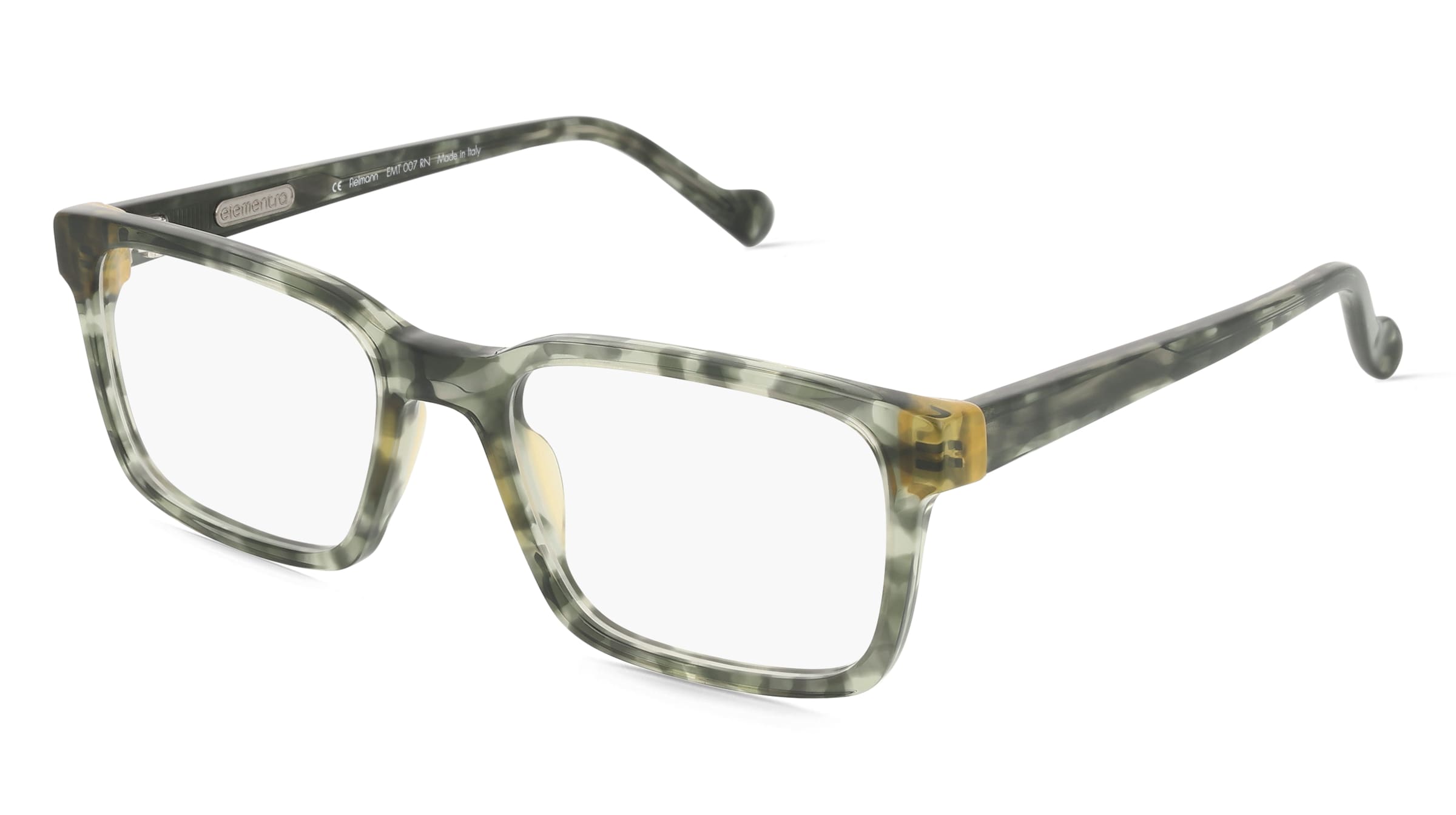 Fielmann Elementra EMT 007 RN Herren-Brille inkl. Gläser Vollrand Quadratisch Acetat-Gestell 54/19/145, Grün
