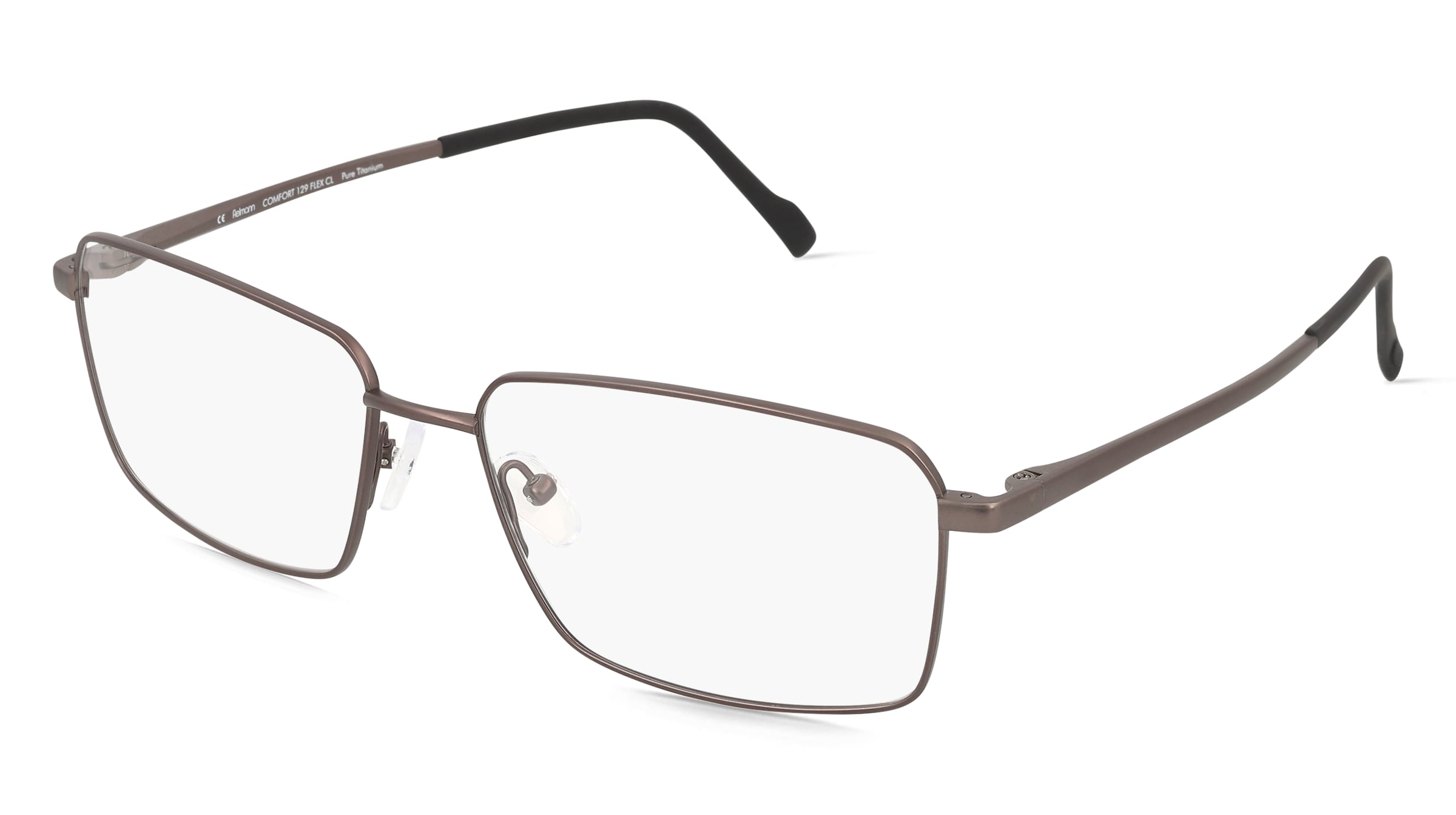 Fielmann COMFORT 129 FLEX CL Herren-Brille inkl. Gläser Vollrand Quadratisch Titan-Gestell 59/16/145, Grau