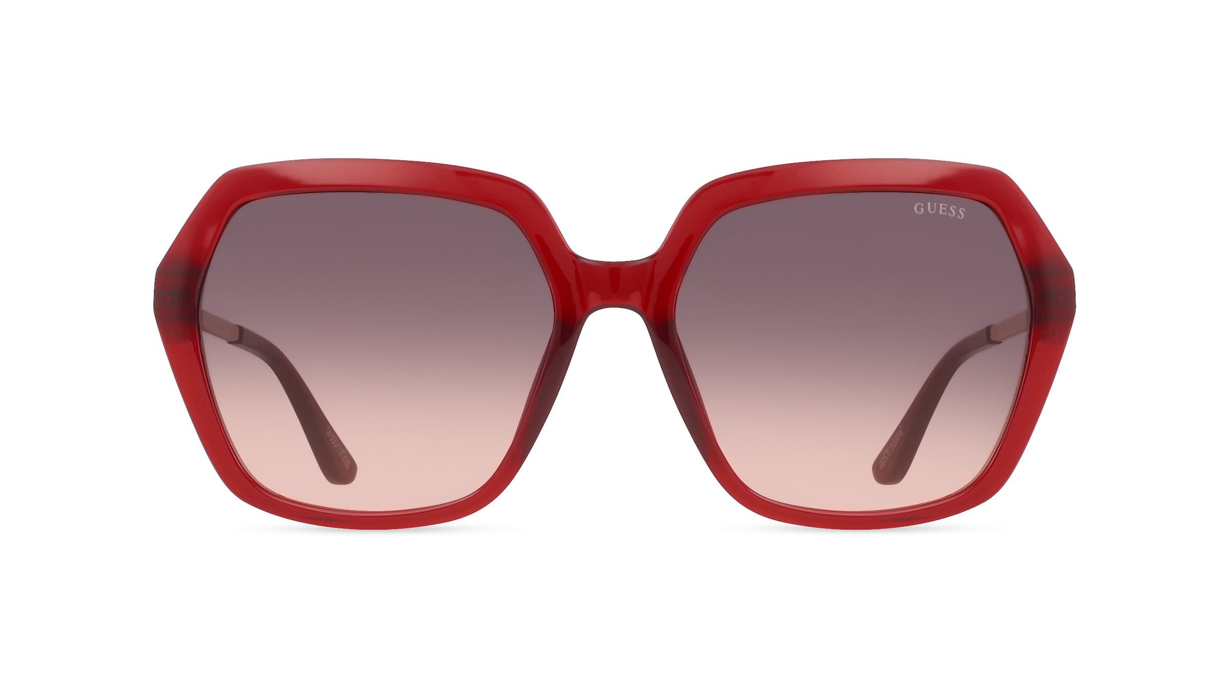 Guess GU00267 Damen-Sonnenbrille Vollrand Quadratisch Kunststoff-Gestell, rot