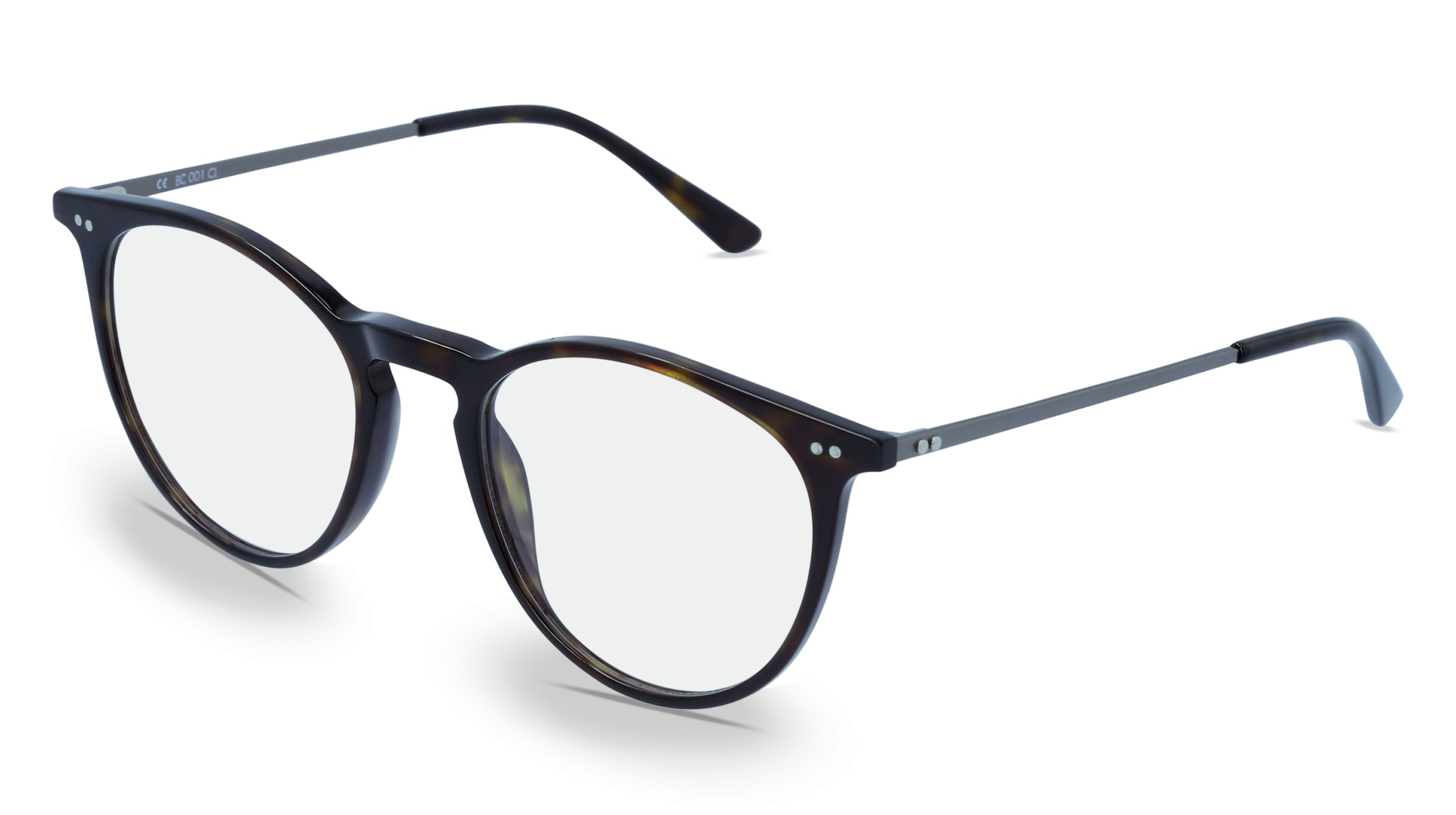 Fielmann BC 001 CL Damen-Brille inkl. Gläser Vollrand Panto Acetat-Gestell 50/19/135, Grau