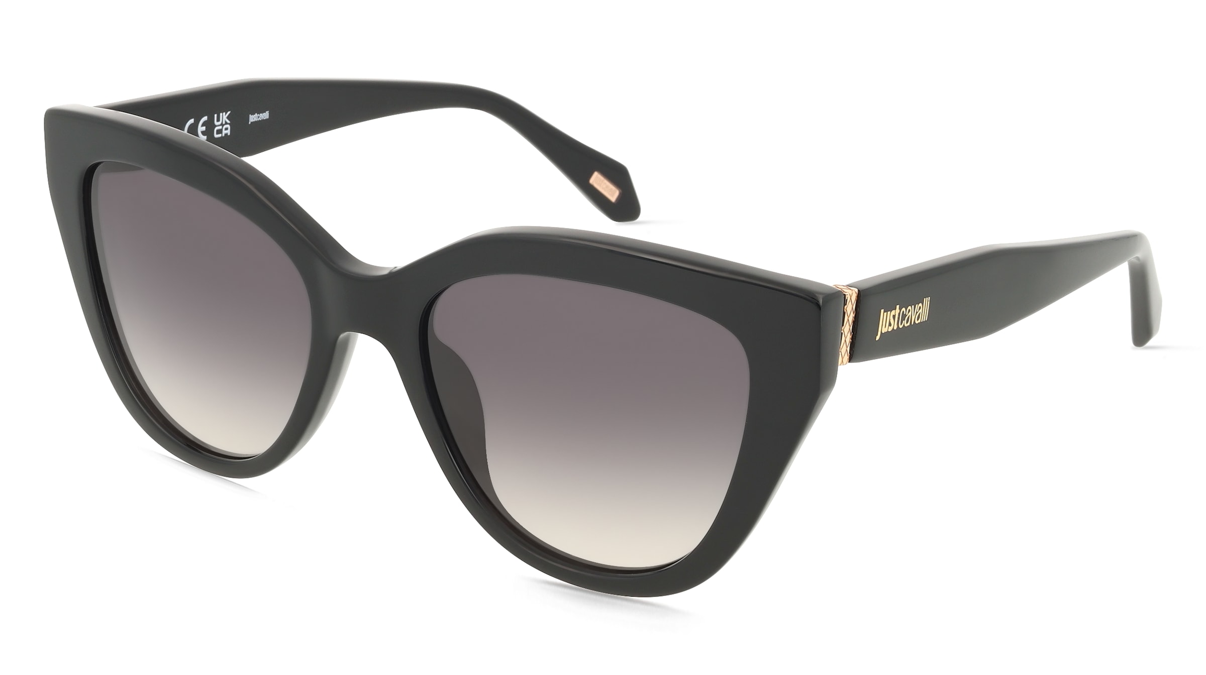 Just Cavalli SJC173 Damen-Sonnenbrille Vollrand Butterfly Kunststoff-Gestell, Schwarz