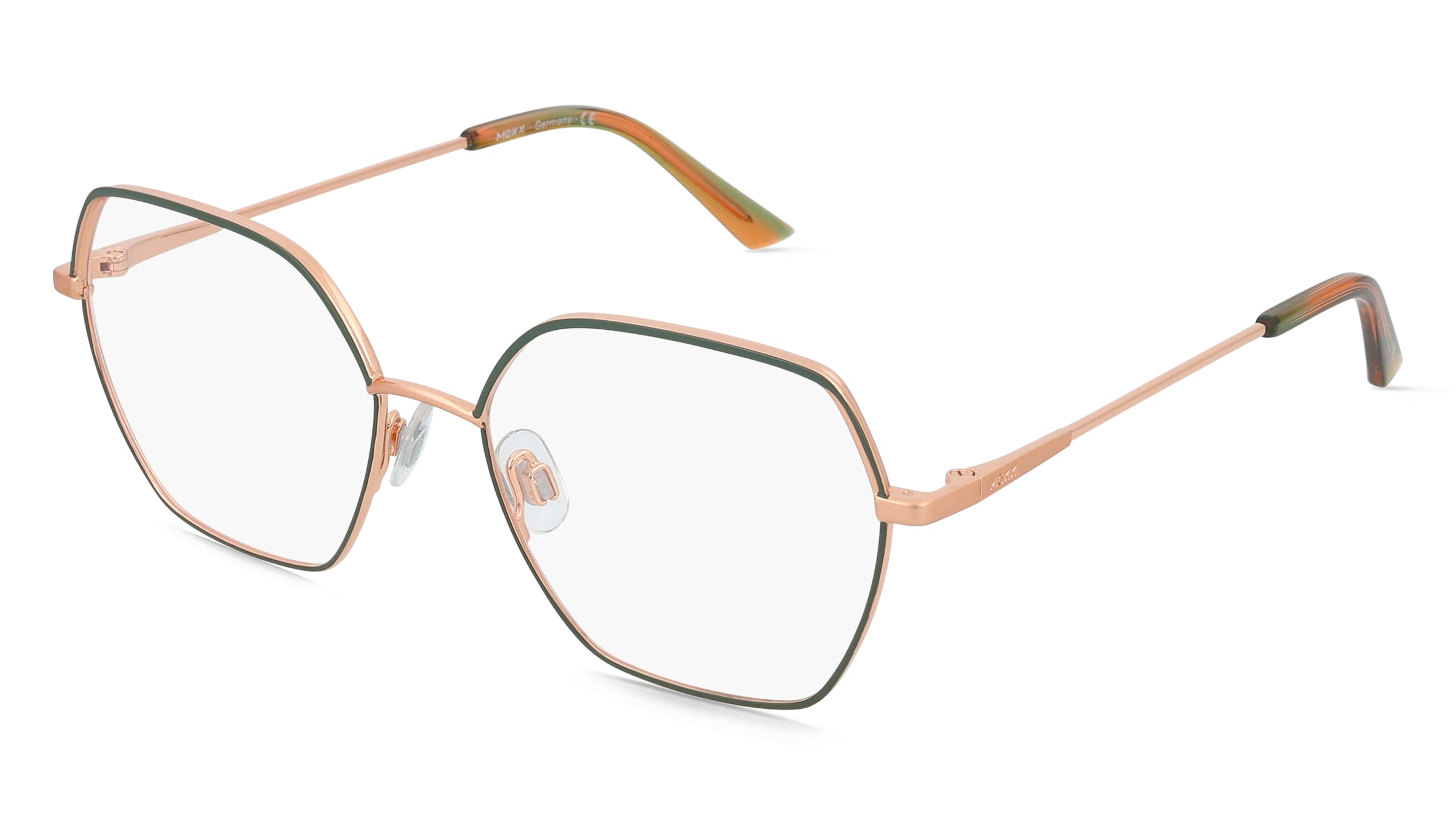 Mexx Eyes 2817 Damen-Brille inkl. Gläser Vollrand Geometrisch Metall-Gestell 54/17/140, Grün