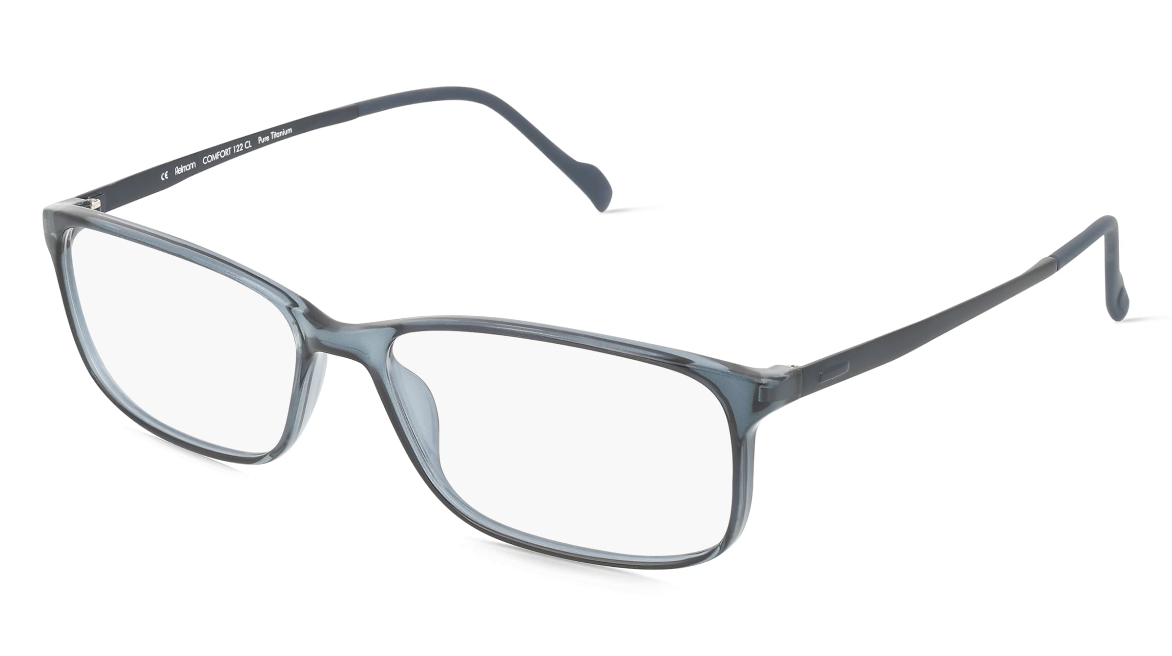 Fielmann COMFORT 122 CL Herren-Brille inkl. Gläser Vollrand Quadratisch TR90-Gestell 56/15/140, Blau