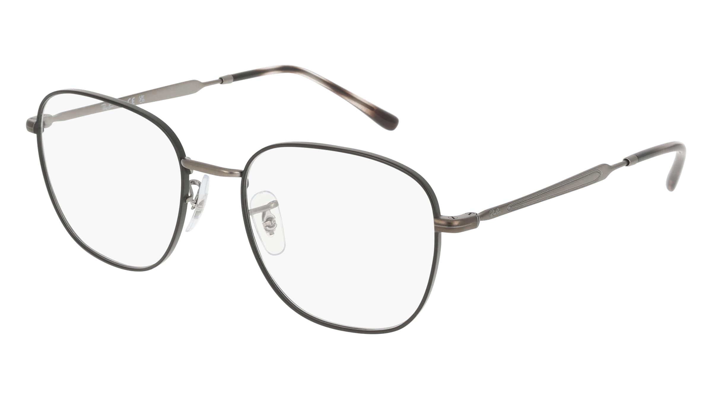 Ray-Ban RX6534 Unisex-Brille inkl. Gläser Vollrand Quadratisch Metall-Gestell 53/19/145, Schwarz
