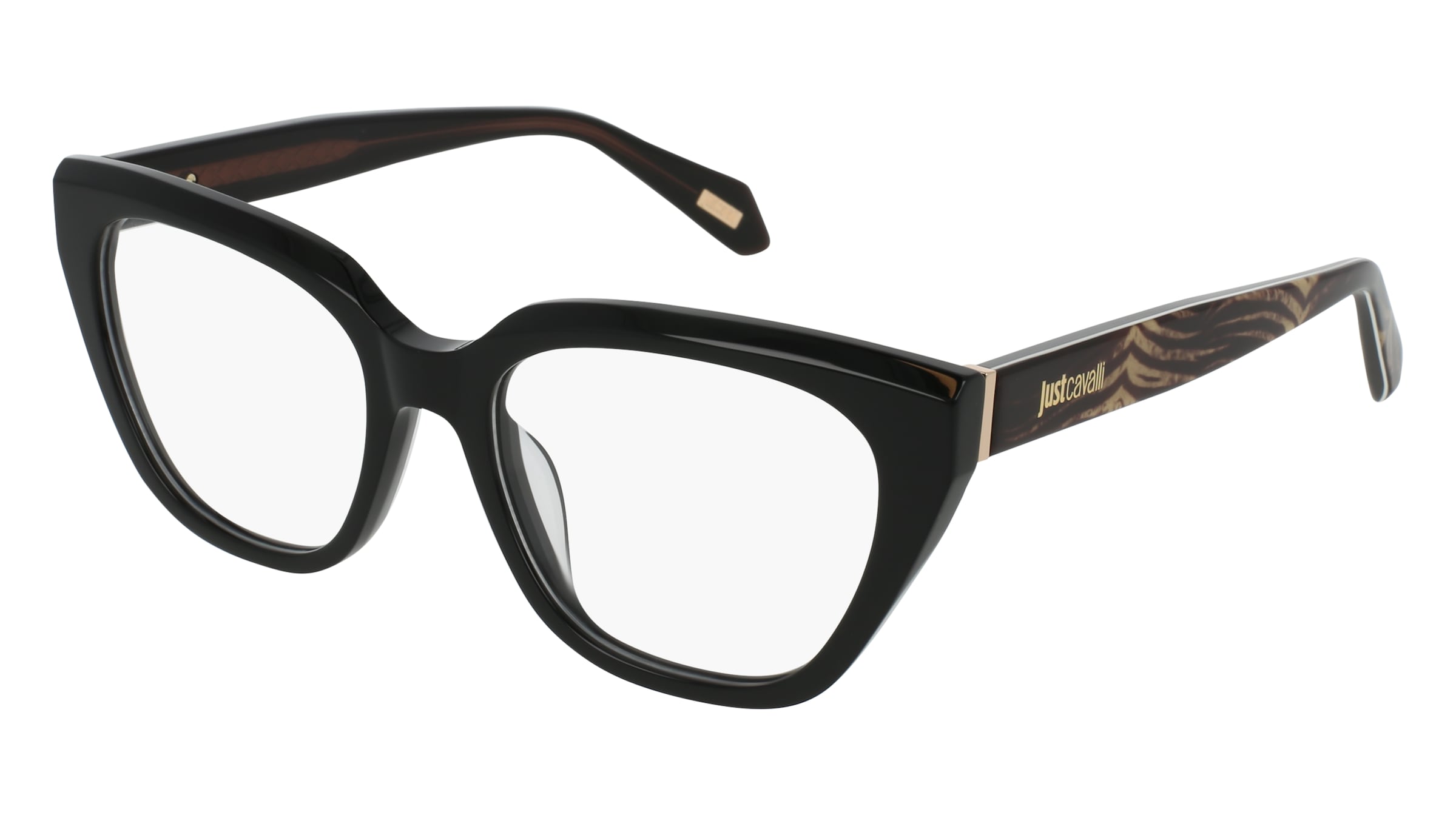 Just Cavalli VJC183V Damen-Brille inkl. Gläser Vollrand Butterfly Kunststoff-Gestell 53/18/140, Schwarz