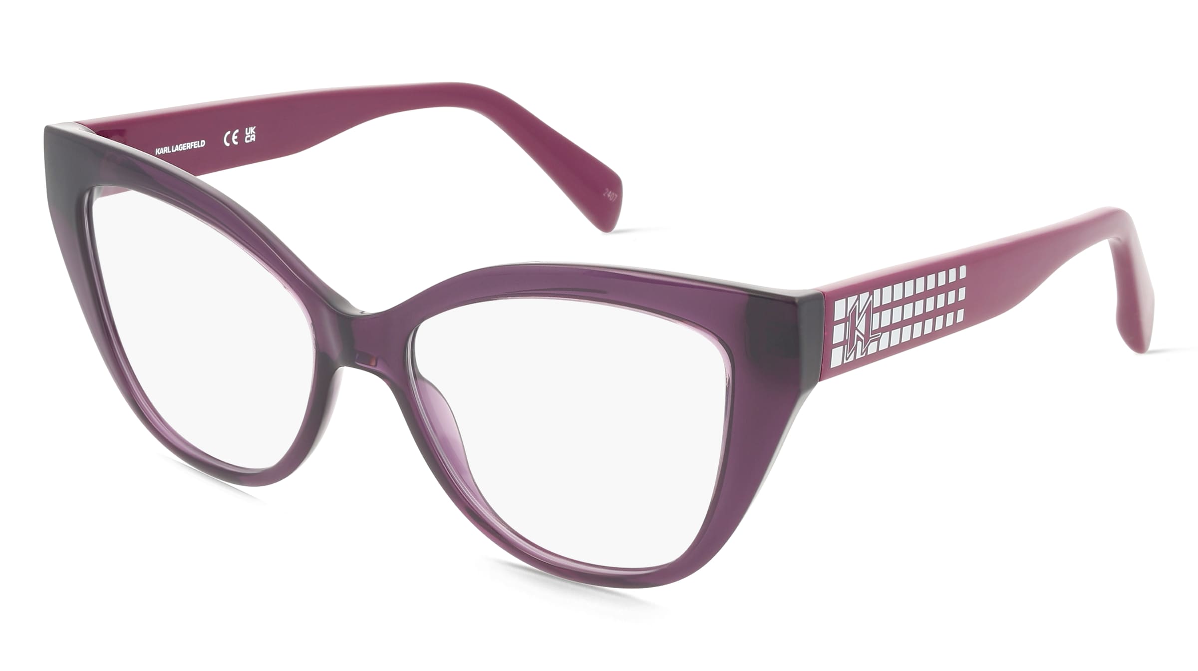Karl Lagerfeld KL6178 Unisex-Brille inkl. Gläser Vollrand Cat Eye Kunststoff-Gestell 53/16/140, Lila