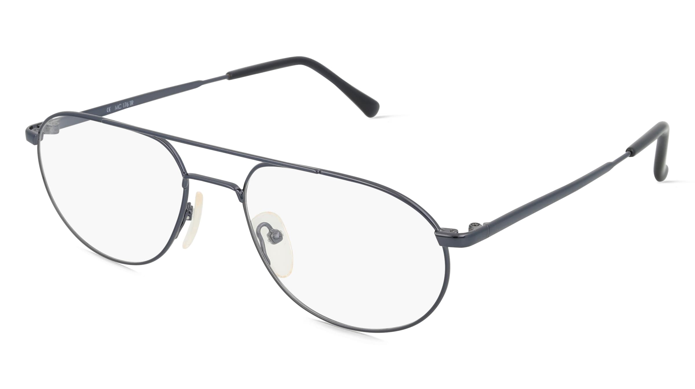 Fielmann MC 176 TR Herren-Brille inkl. Gläser Vollrand Pilot Metall-Gestell 52mm/16mm/135mm, blau