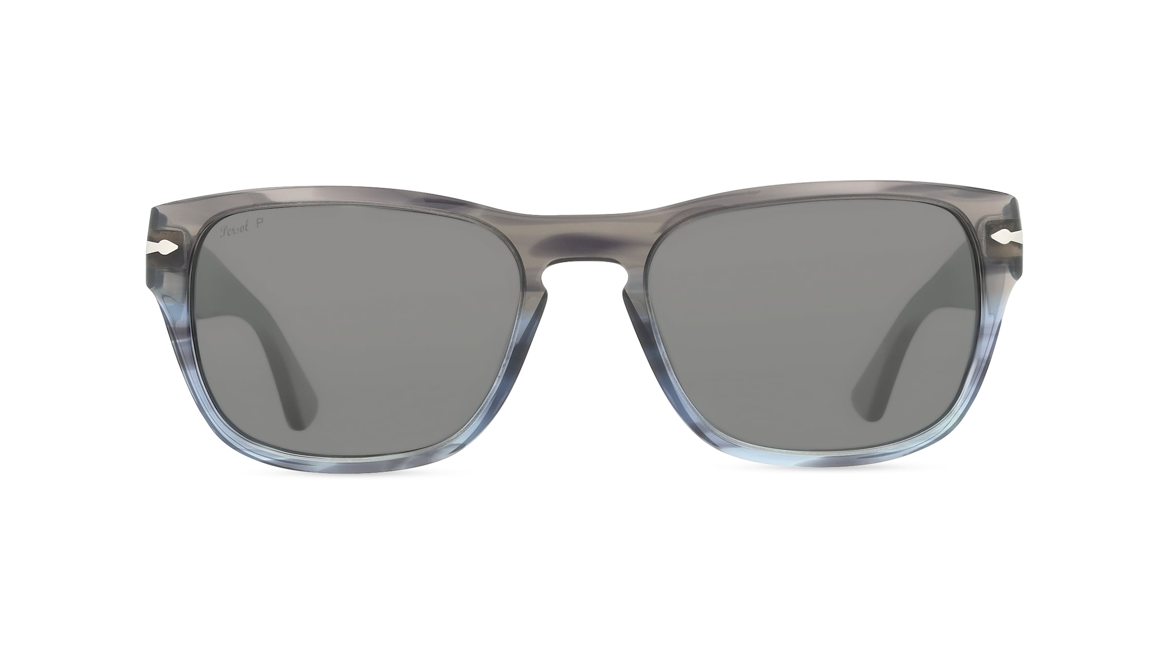 Persol PO3341S Damen-Sonnenbrille Vollrand Panto Acetat-Gestell, grau