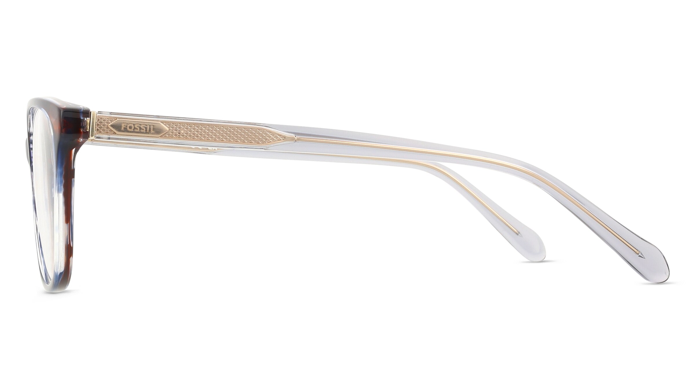 Thumbnail - Fossil 7203 Damen-Brille inkl. Gläser Vollrand Quadratisch Acetat-Gestell 53/17/140, blau