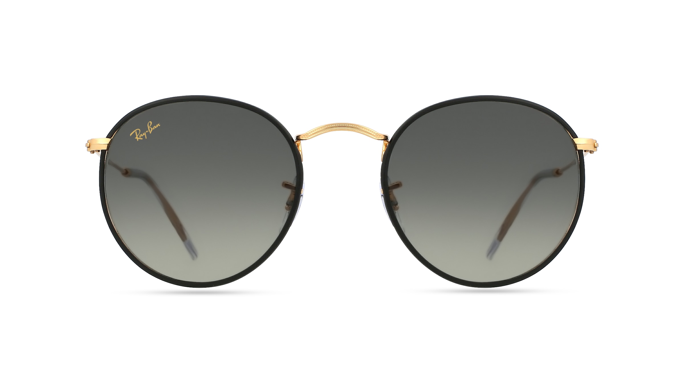 Ray-Ban RB 3447JM ROUND FULL COLOR Herren-Sonnenbrille Vollrand Panto Metall-Gestell, gold