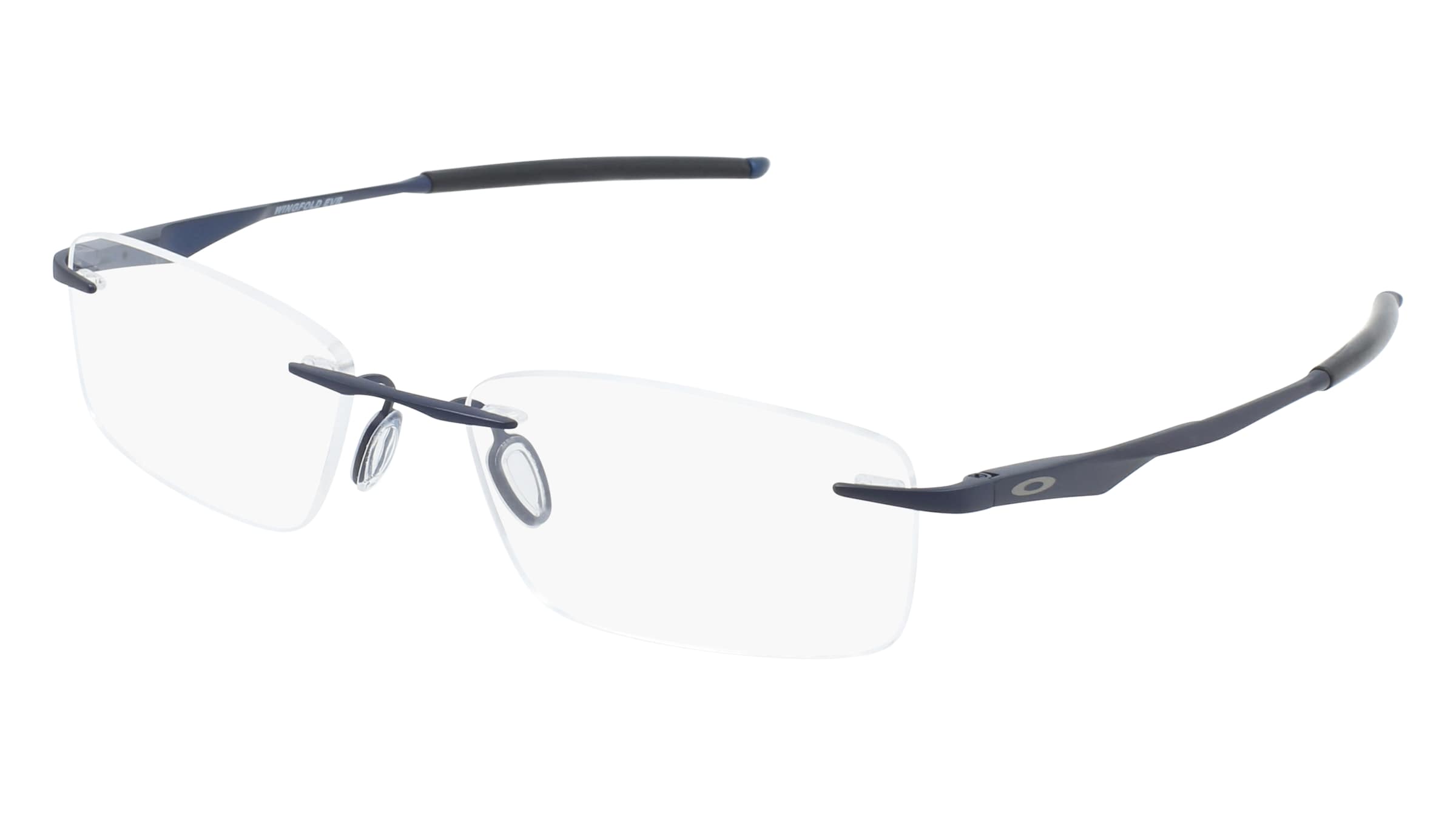 Oakley OX5118 Herren-Brille inkl. Gläser Randlos Quadratisch Titan-Gestell 53/18/139, Blau