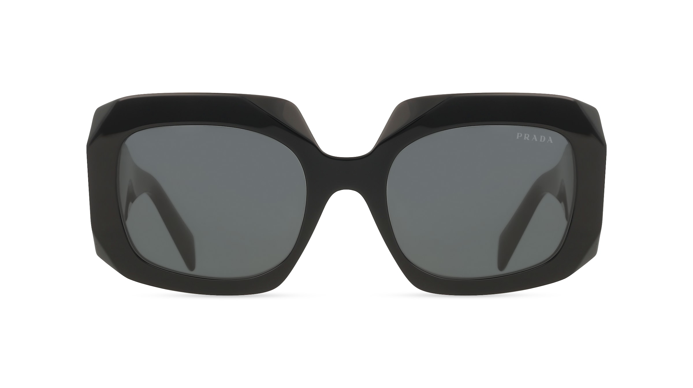 Prada 0PR B23S Damen-Sonnenbrille Vollrand Quadratisch Acetat-Gestell, schwarz