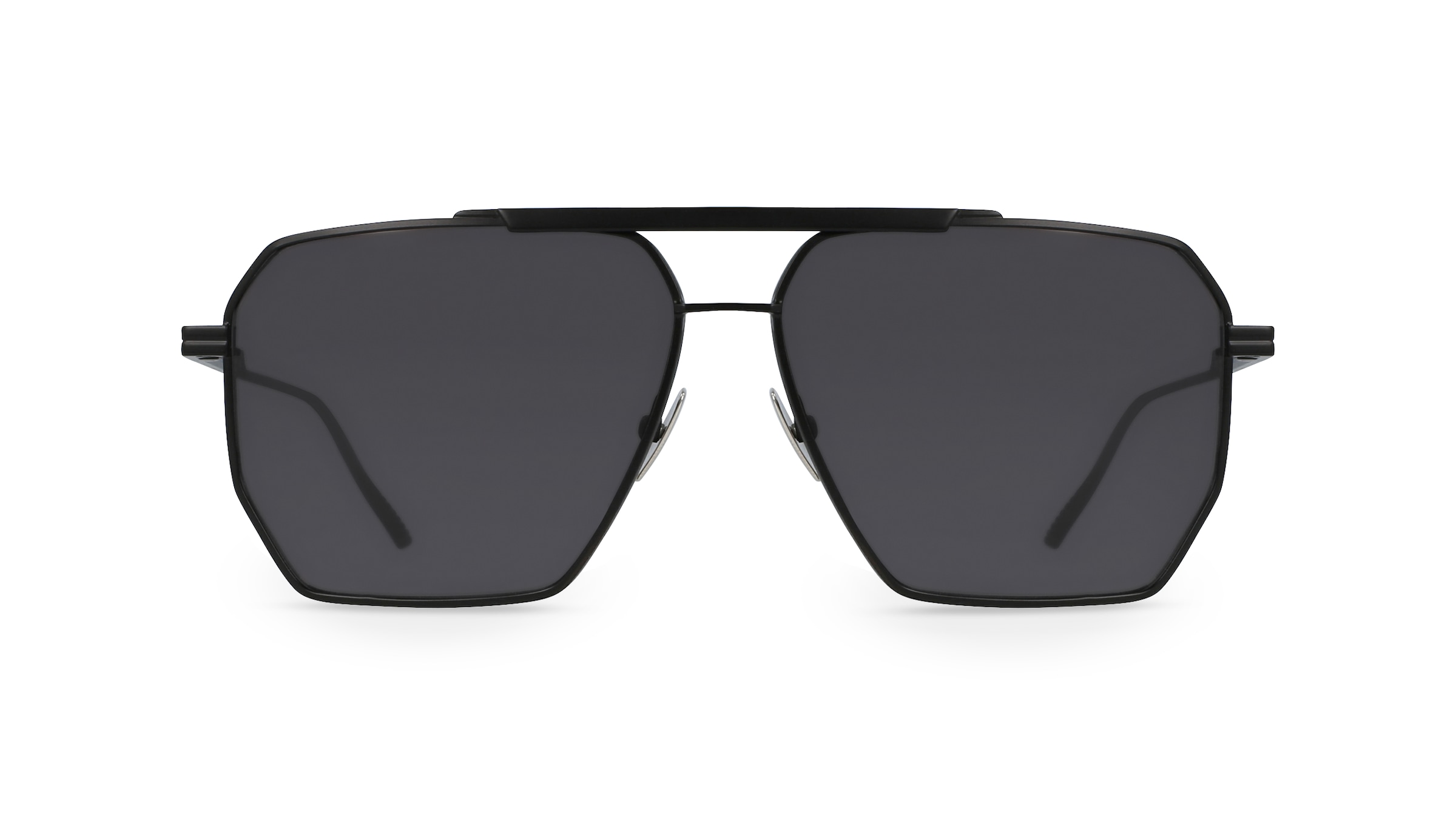 Bottega Veneta BV1012S Herren-Sonnenbrille Vollrand Pilot Metall-Gestell, schwarz