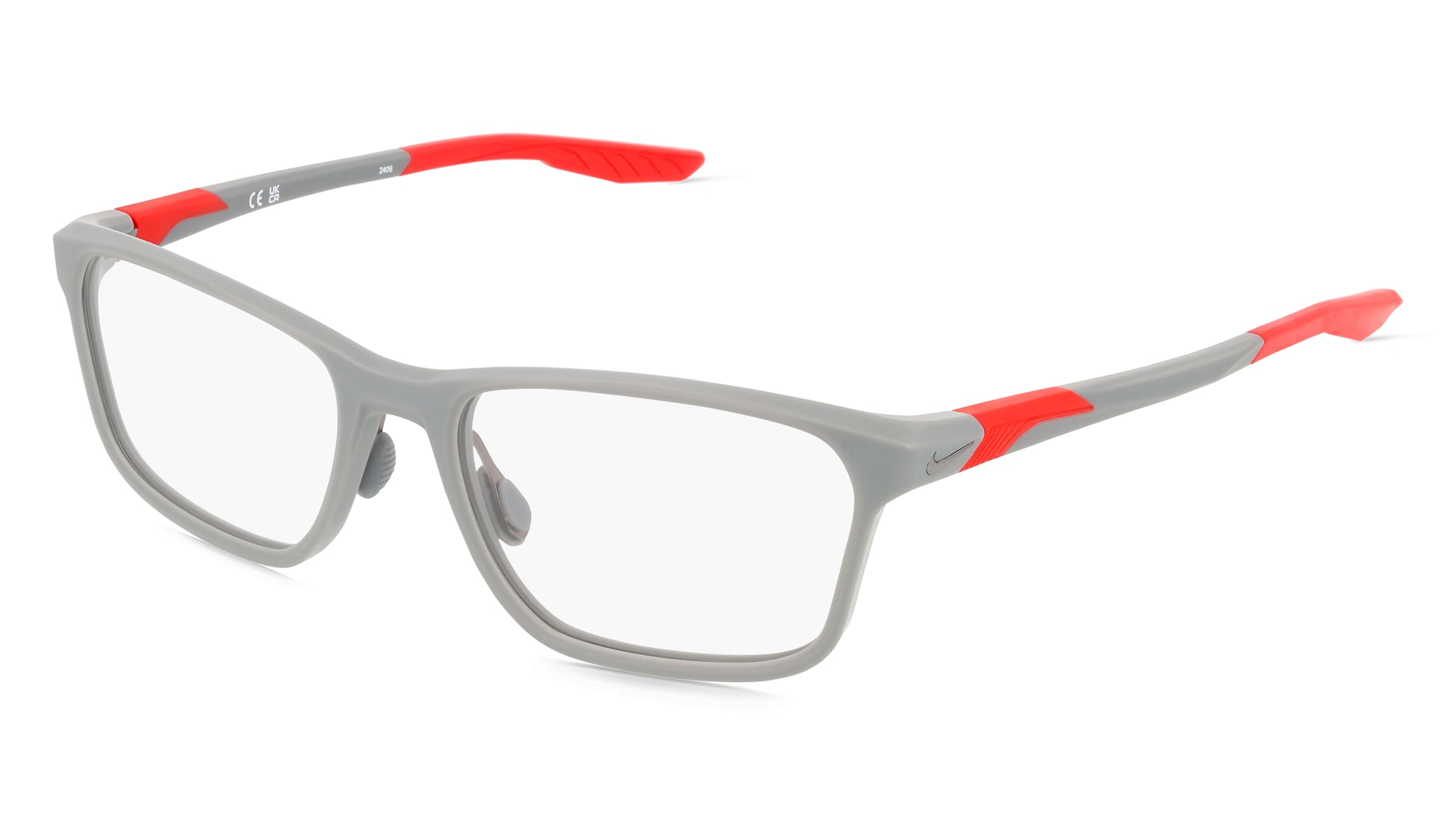 Nike NK7405 Unisex-Brille inkl. Gläser Vollrand Eckig Kunststoff-Gestell 56/18/145, Grau