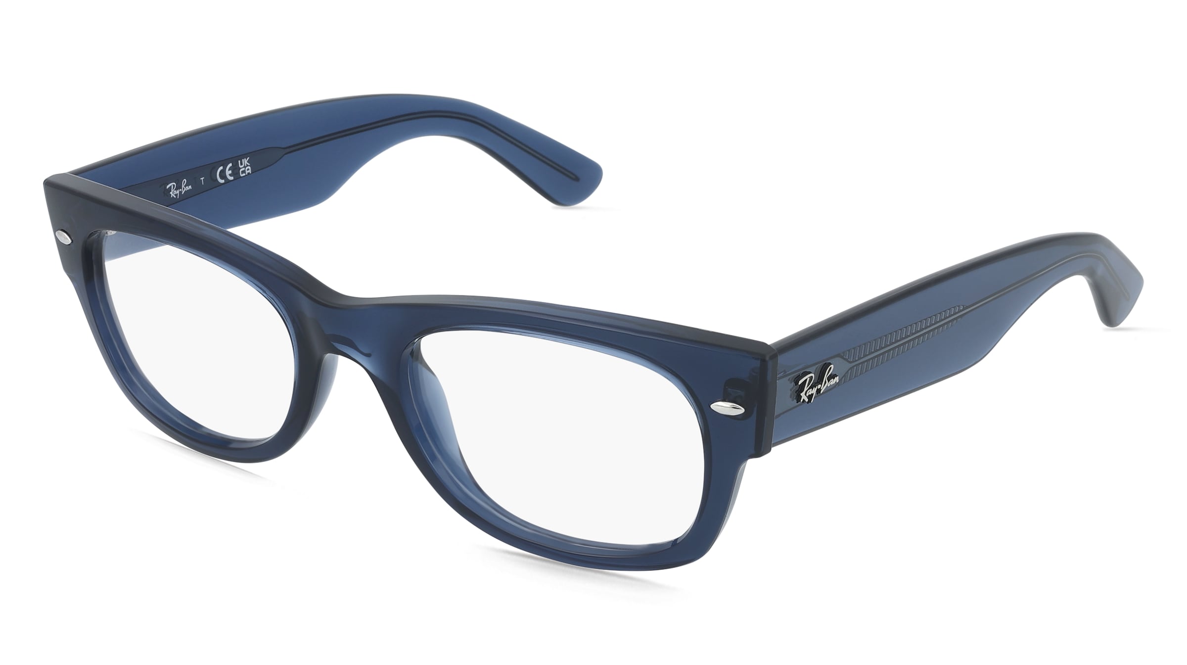 Ray-Ban RX0832V MEGA WAYFARER II Unisex-Brille inkl. Gläser Vollrand Quadratisch Kunststoff-Gestell 52/21/145, Blau