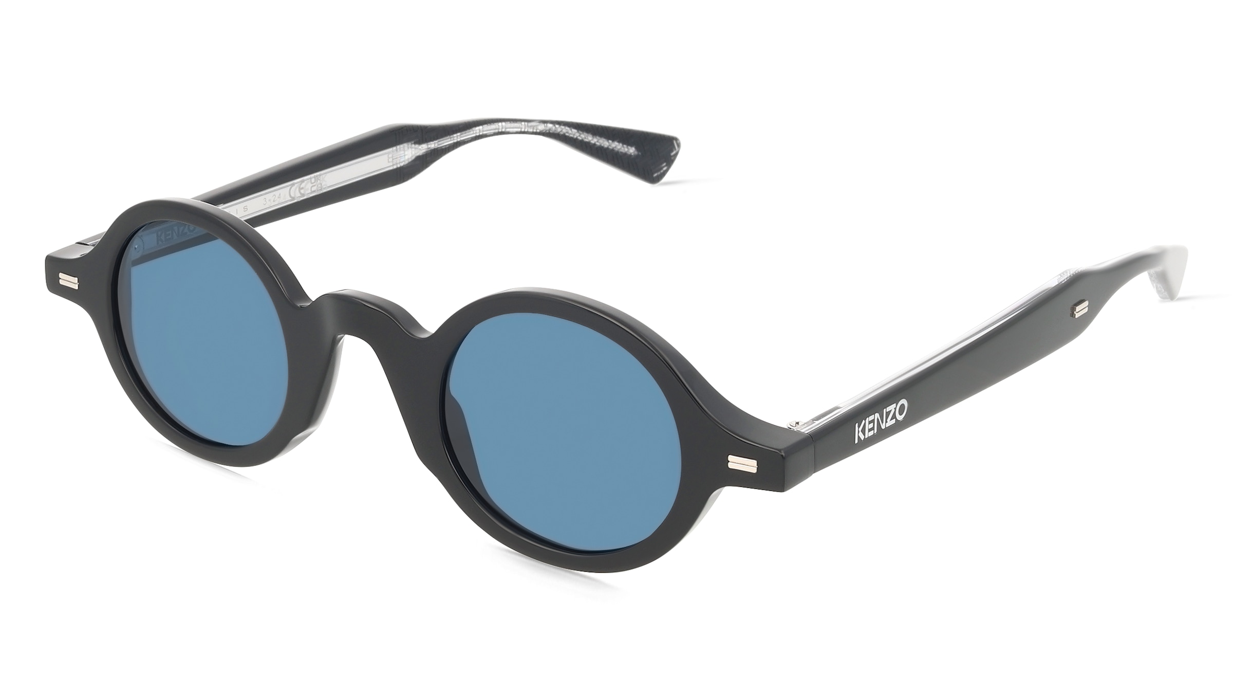 Kenzo KZ40207I Unisex-Sonnenbrille Vollrand Rund Acetat-Gestell, Schwarz