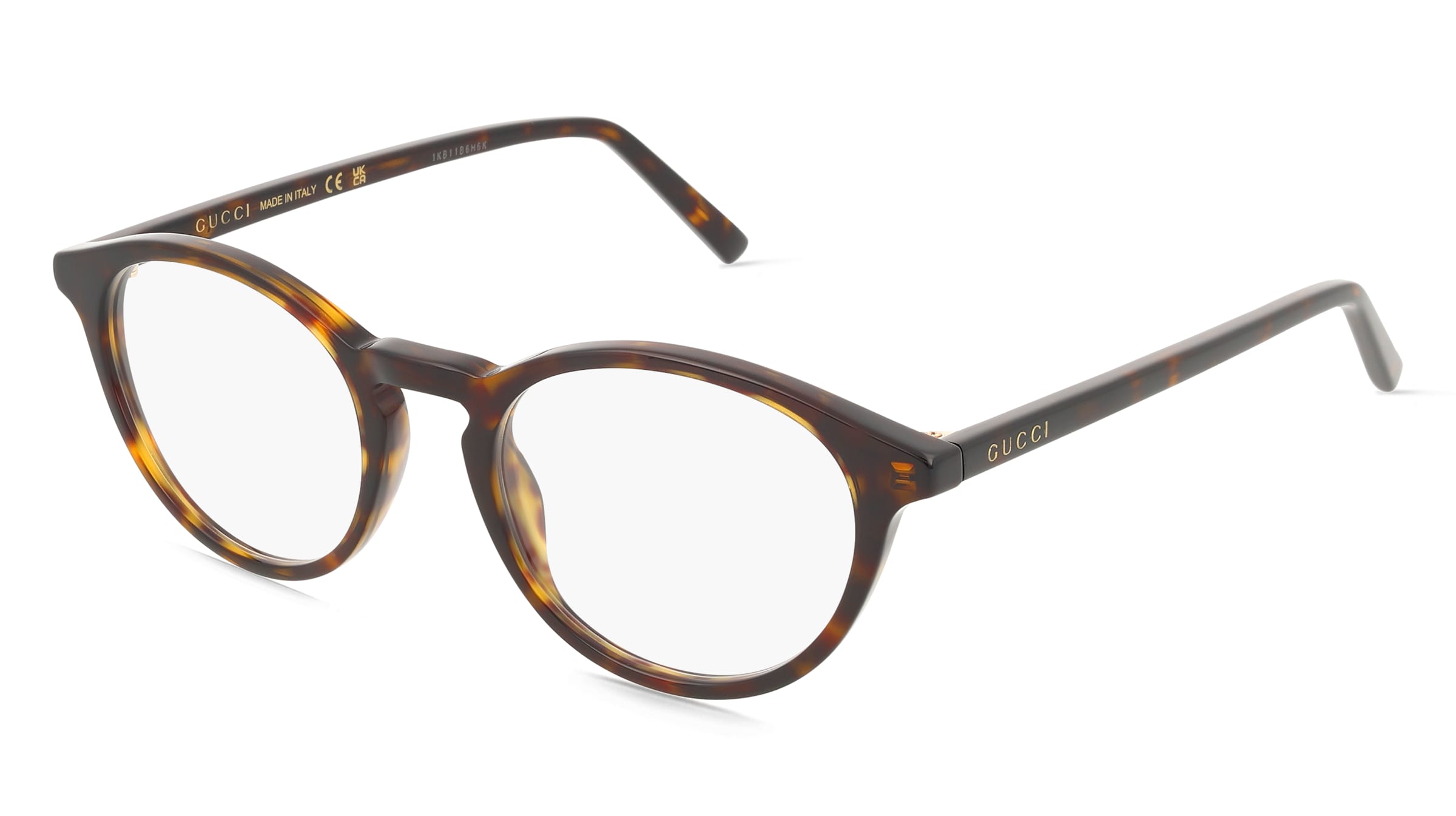 Gucci GG1998O Herren-Brille inkl. Gläser Vollrand Rund Acetat-Gestell 49/20/145, Havanna